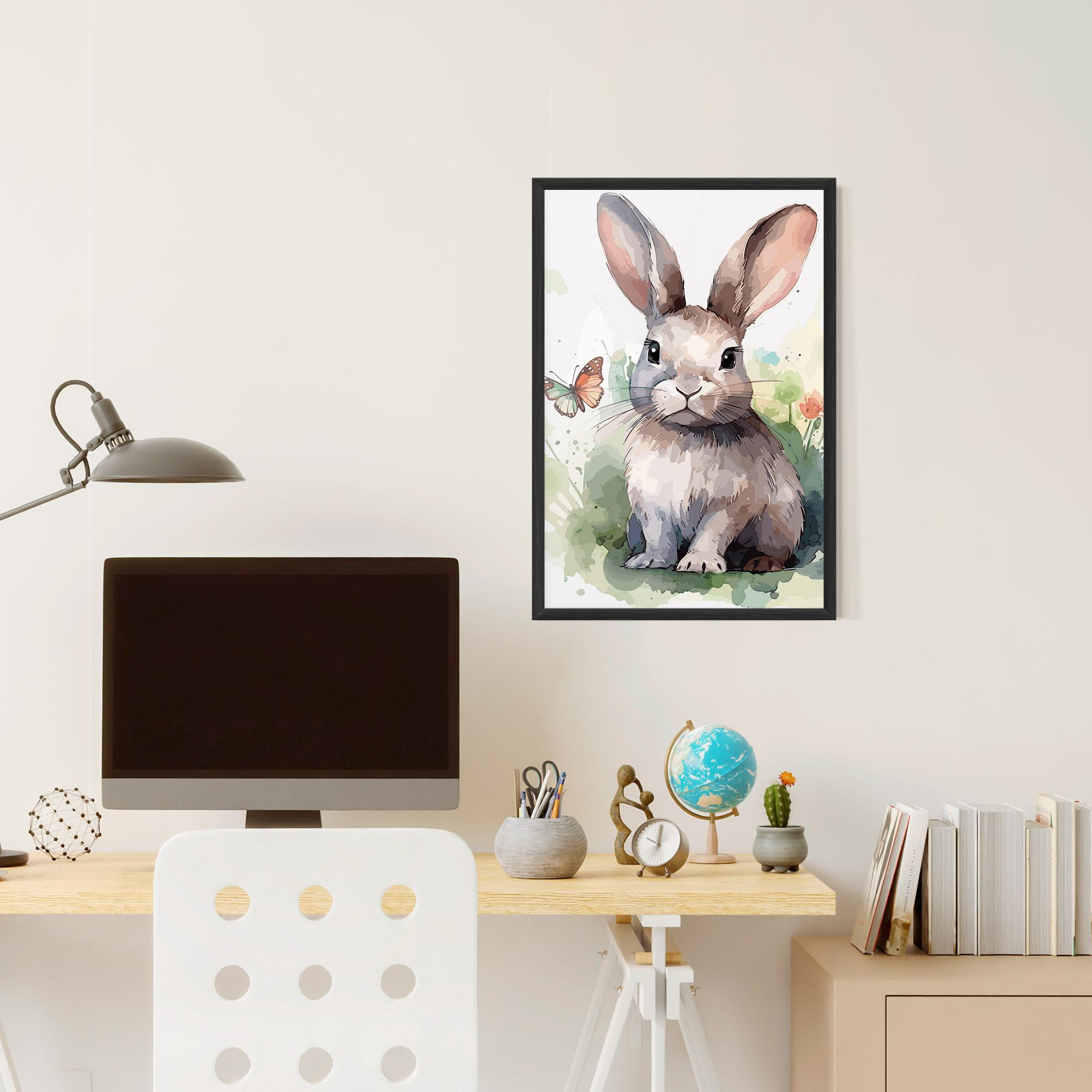 Рамкиран постер Pretty Bunny Art mockup 6