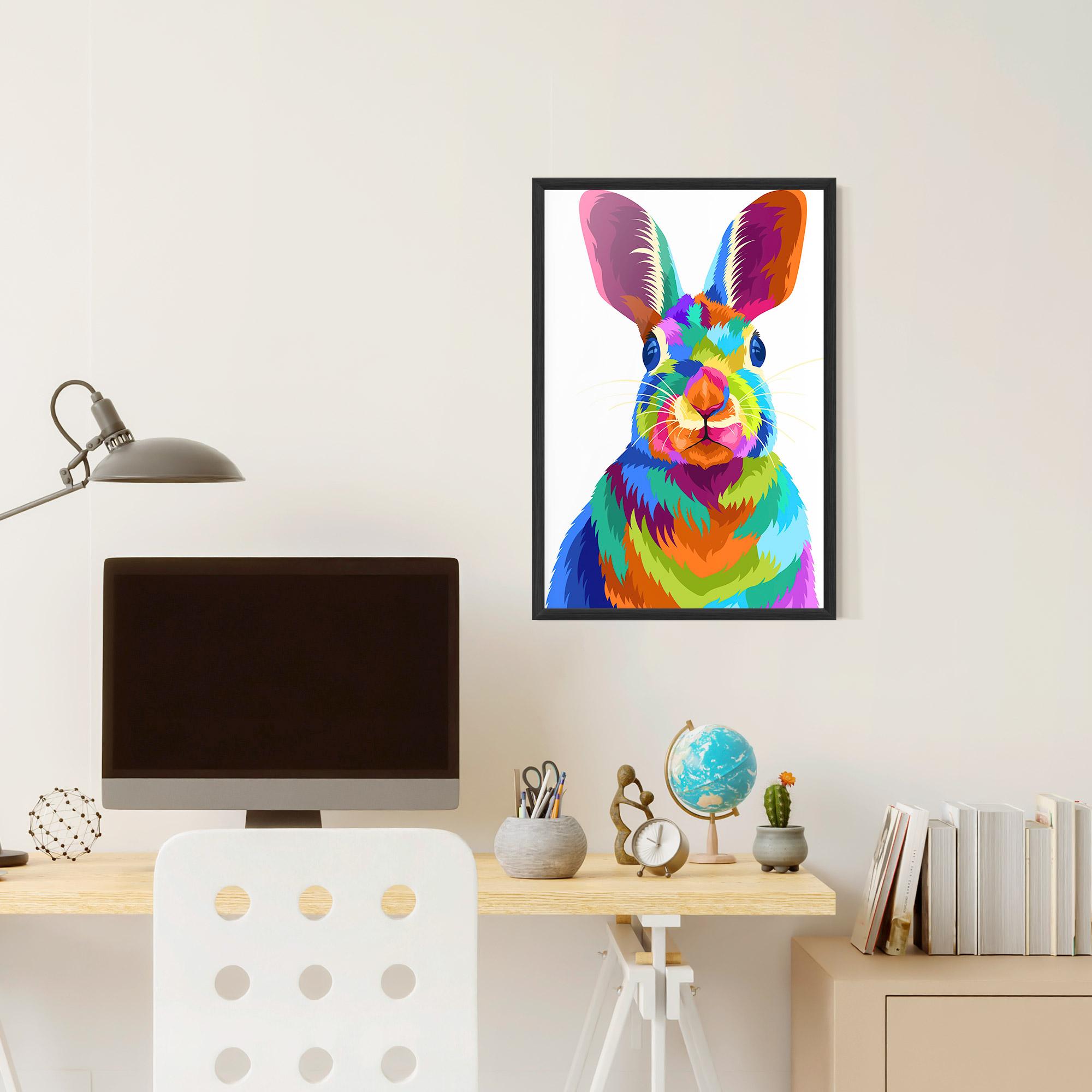 Рамкиран постер Rabbit Art Style mockup 6
