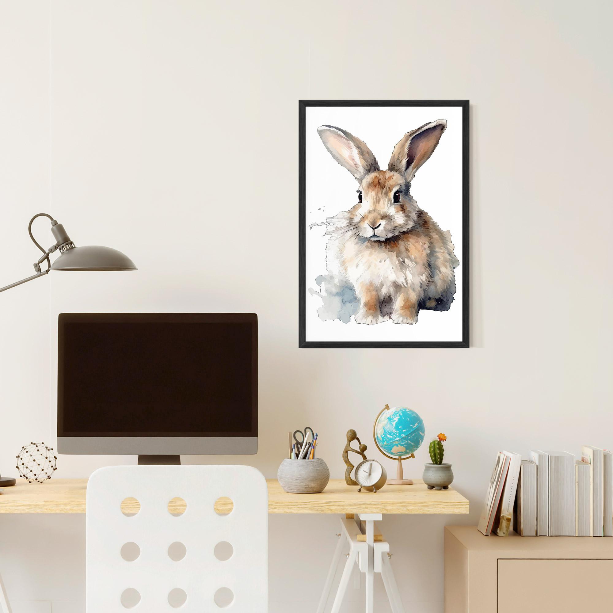 Рамкиран постер Watercolor Cute Bunny mockup 6
