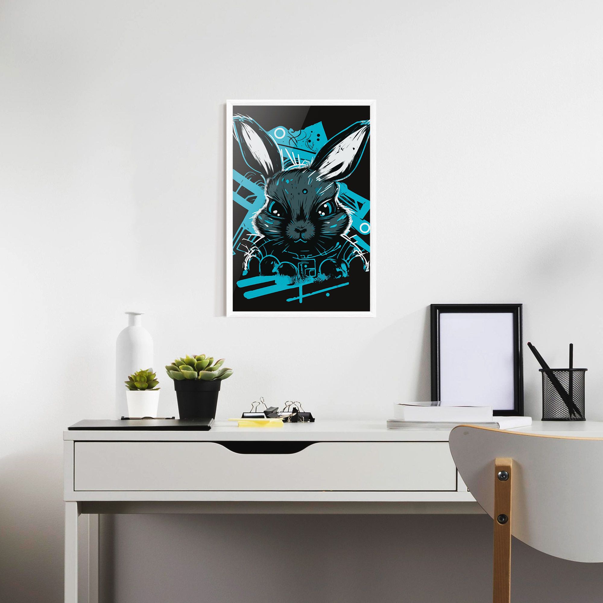 Grey Blue Bunny mockup 7