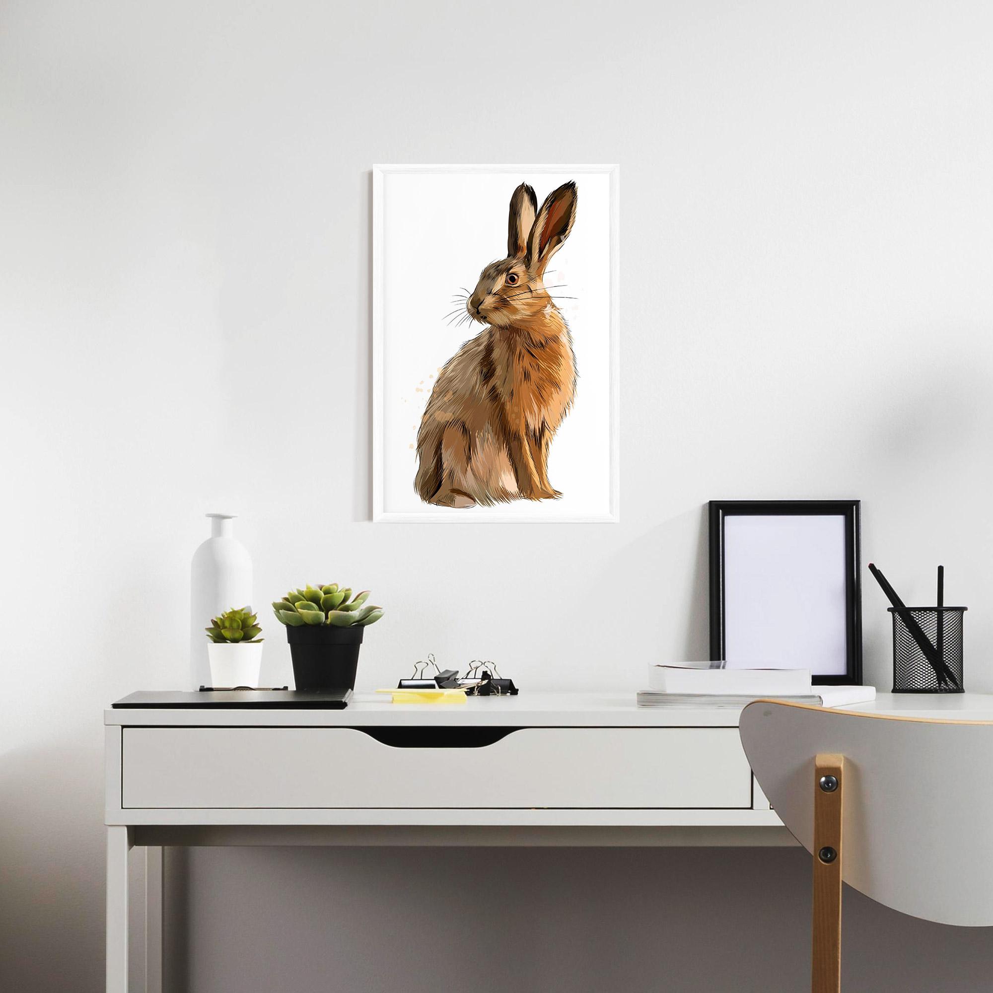 Рамкиран постер Painted Bunny mockup 7