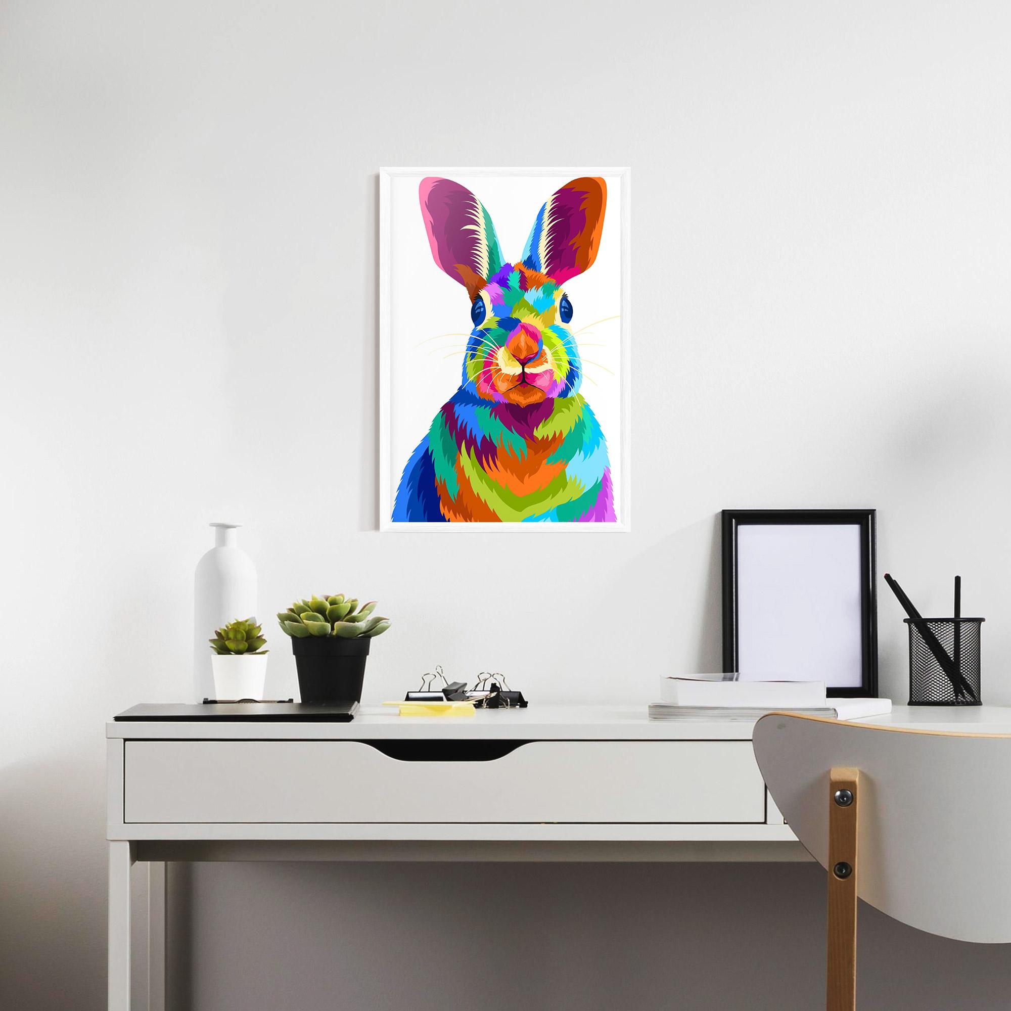 Рамкиран постер Rabbit Art Style mockup 7
