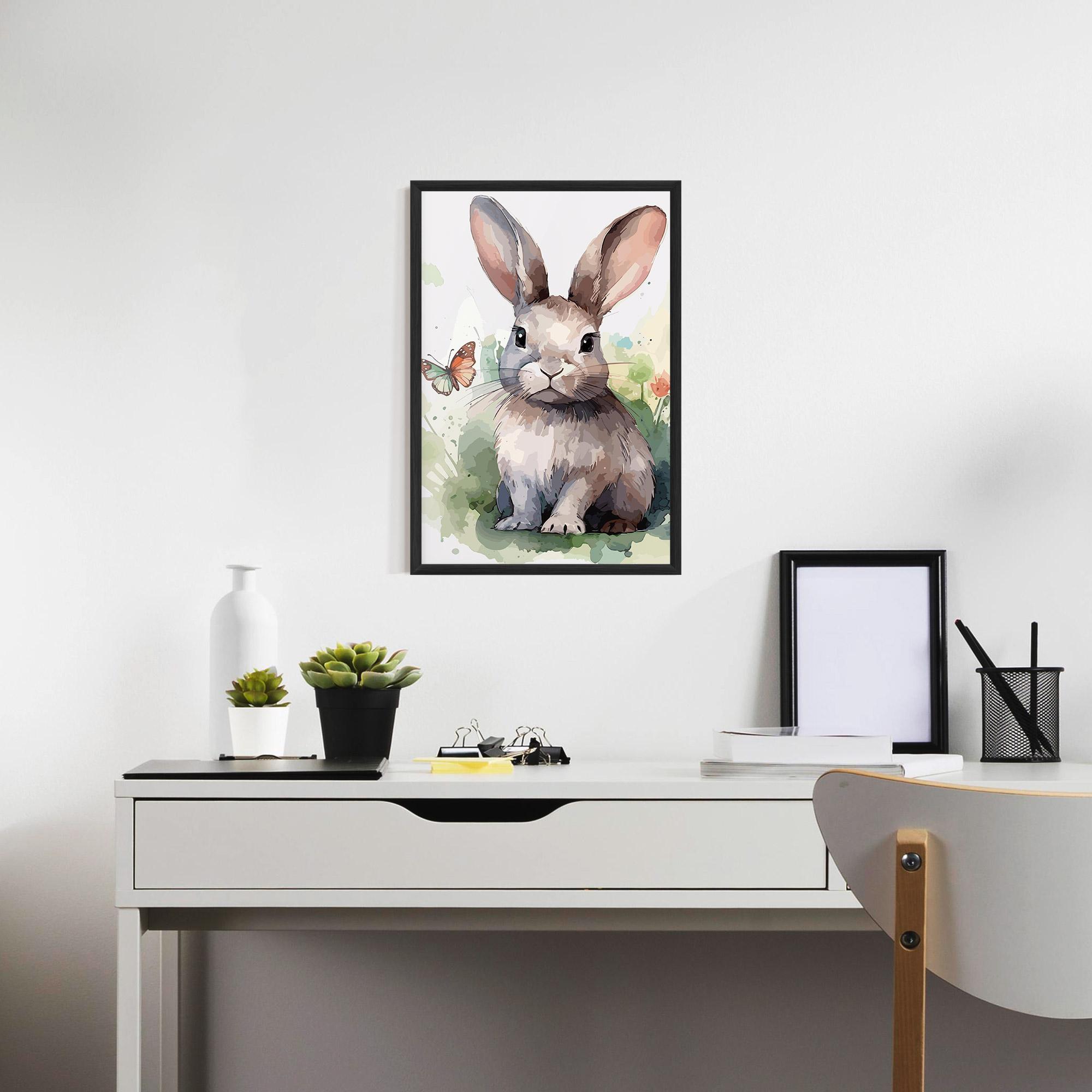 Рамкиран постер Pretty Bunny Art mockup 7