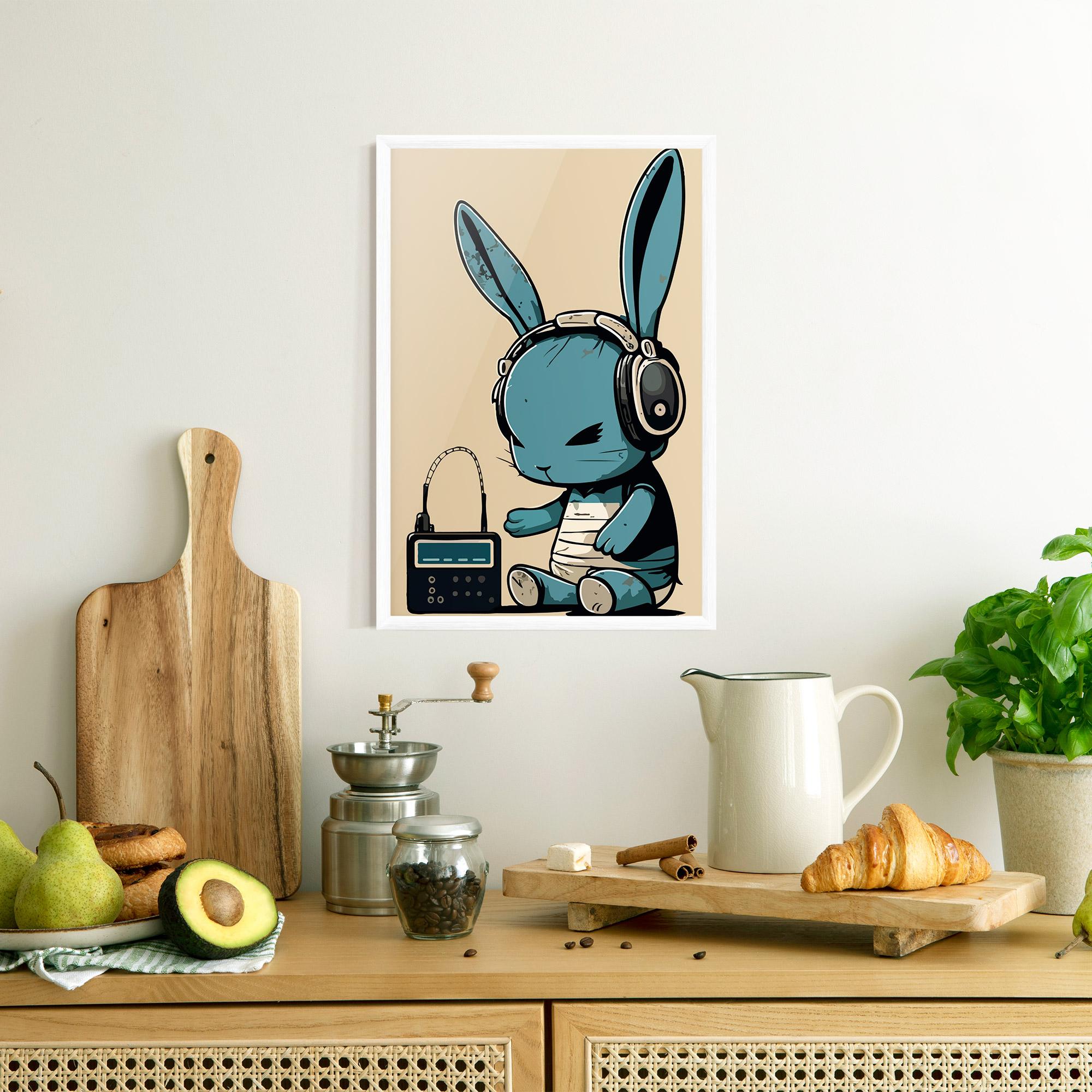 Рамкиран постер Blue Baby Bunny mockup 8