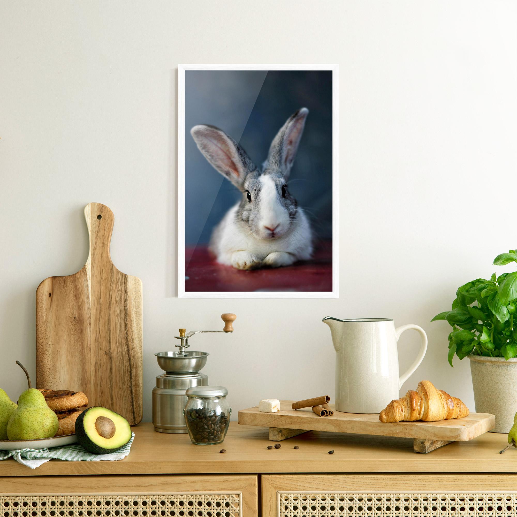 Рамкиран постер Cute Grey Bunny mockup 8