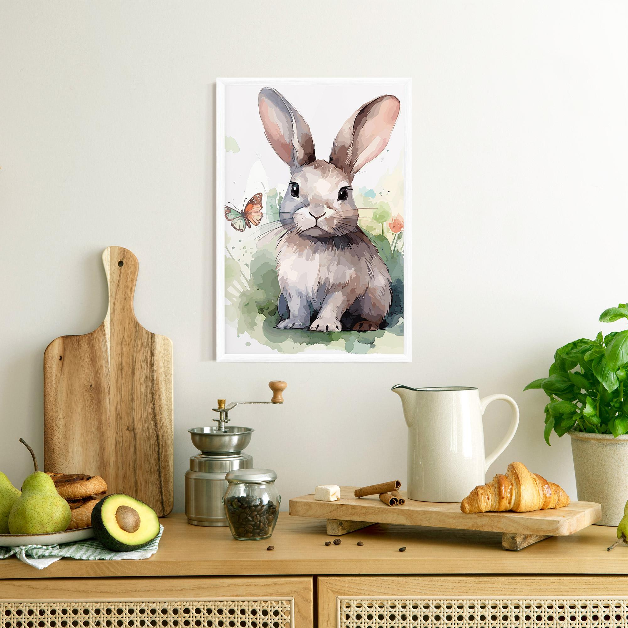 Рамкиран постер Pretty Bunny Art mockup 8
