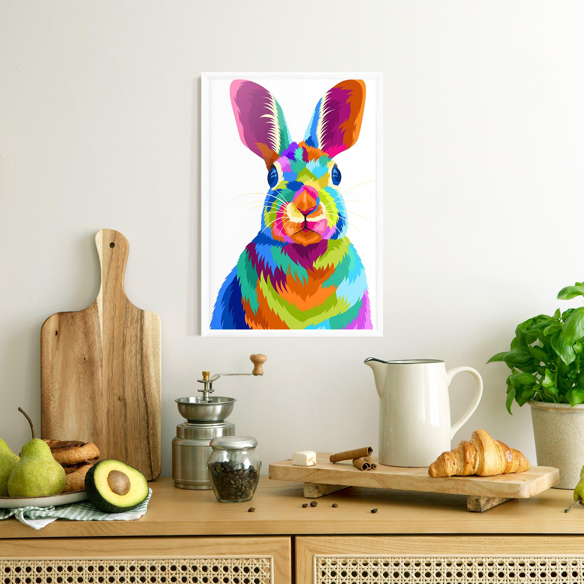 Рамкиран постер Rabbit Art Style mockup 8