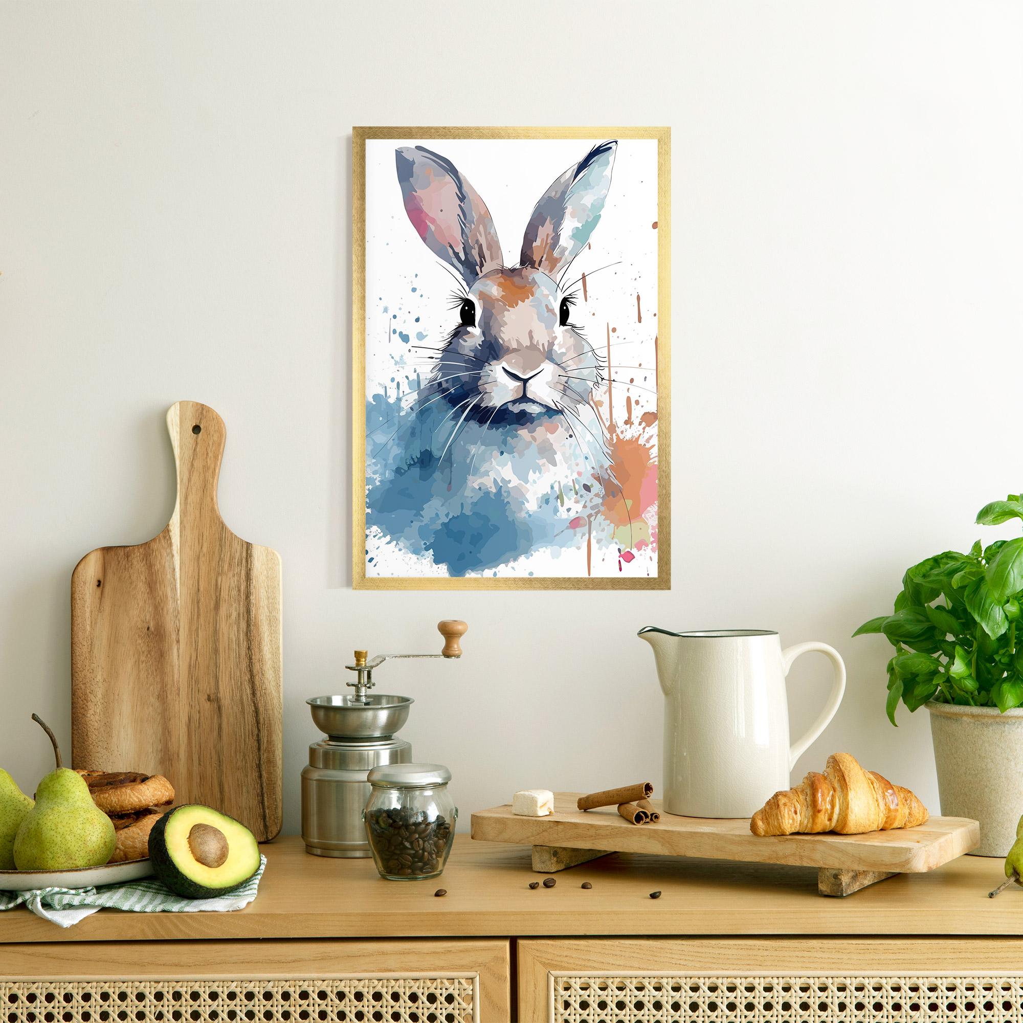 Рамкиран постер Bunny Art Splash mockup 8