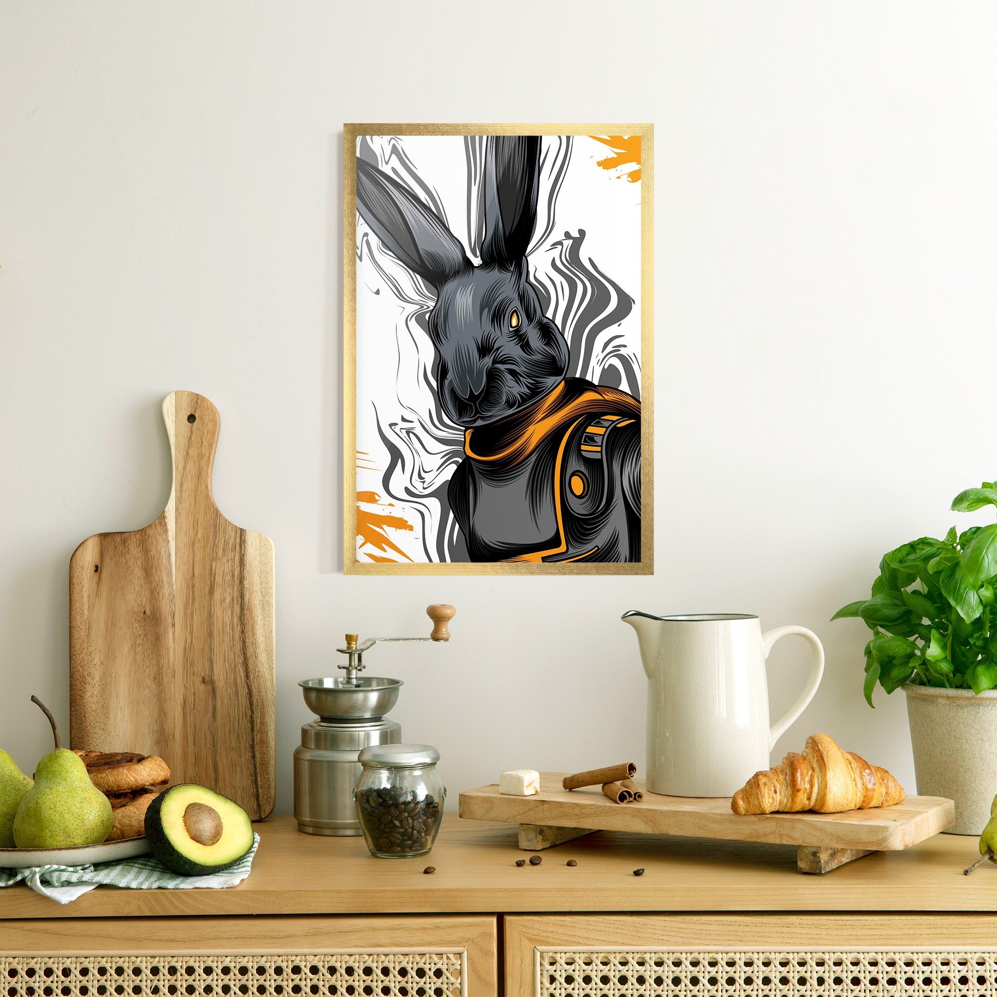 Cyborg Yellow Bunny mockup 8