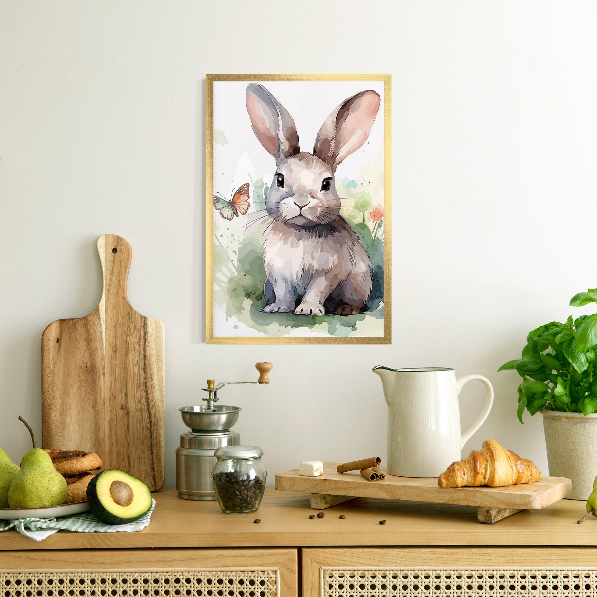 Рамкиран постер Pretty Bunny Art mockup 8