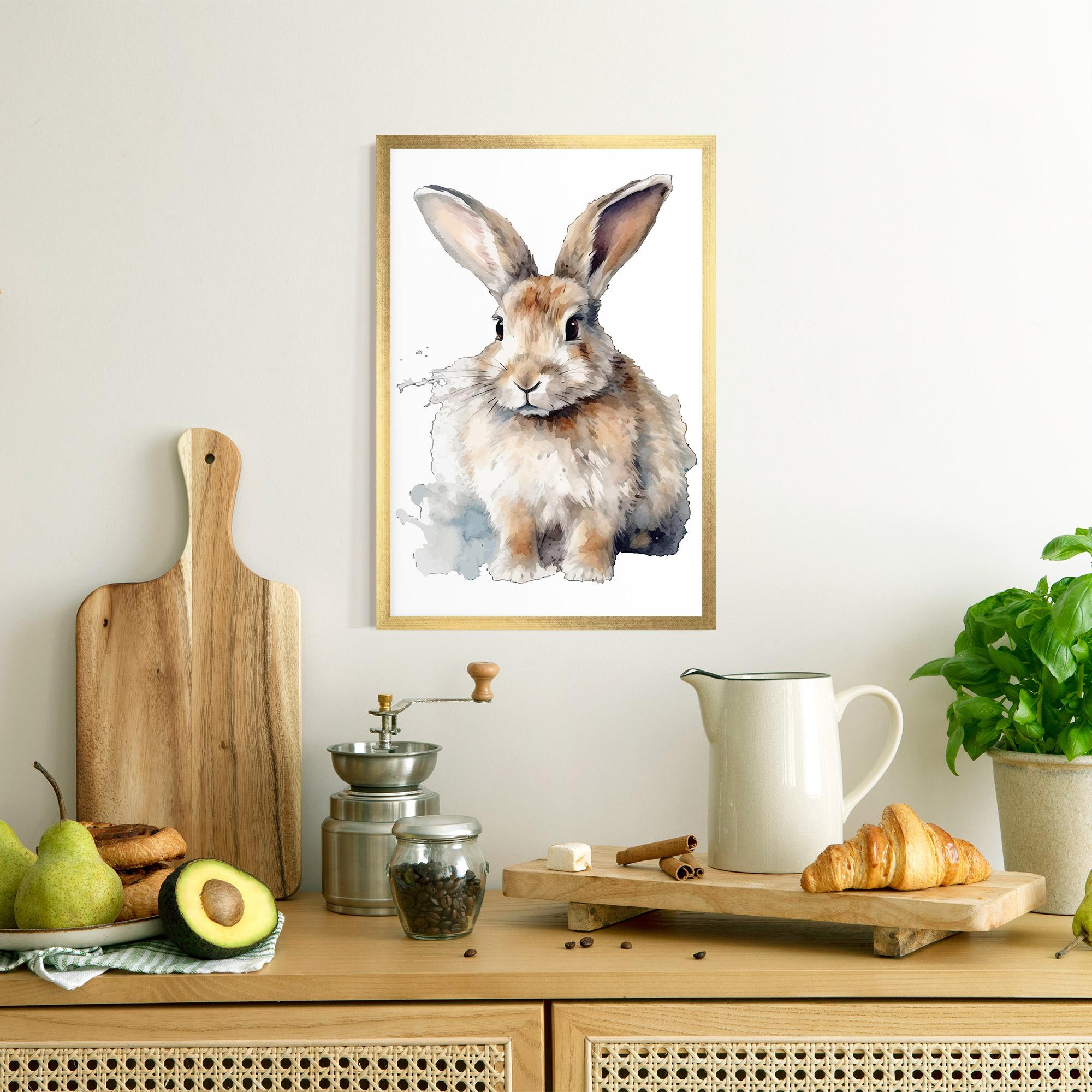 Рамкиран постер Watercolor Cute Bunny mockup 8