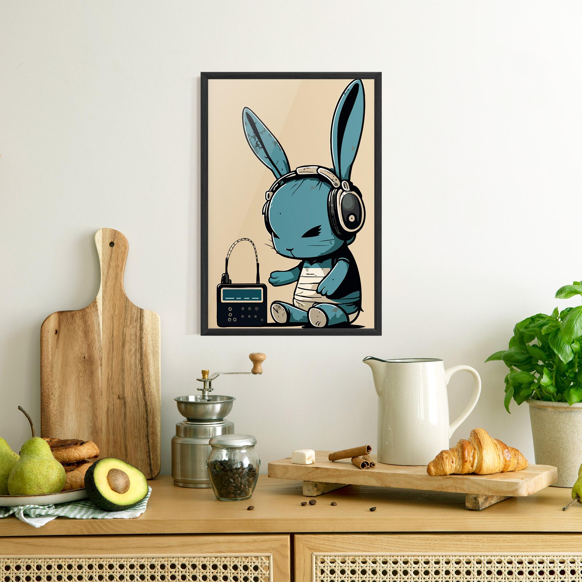 Рамкиран постер Blue Baby Bunny mockup 8