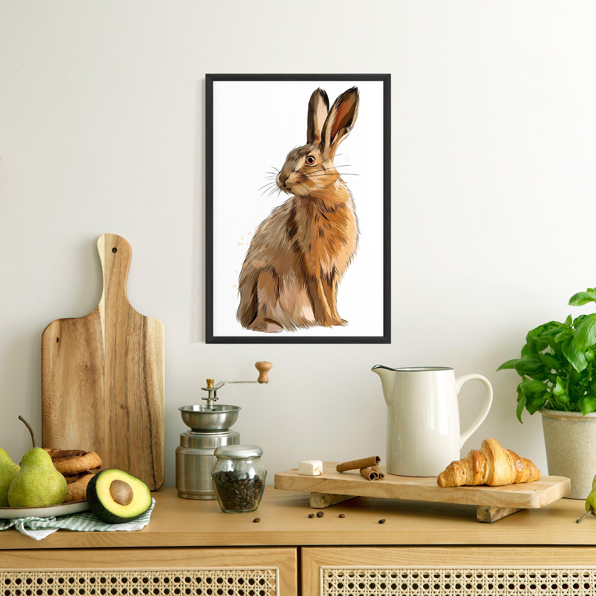 Рамкиран постер Painted Bunny mockup 8