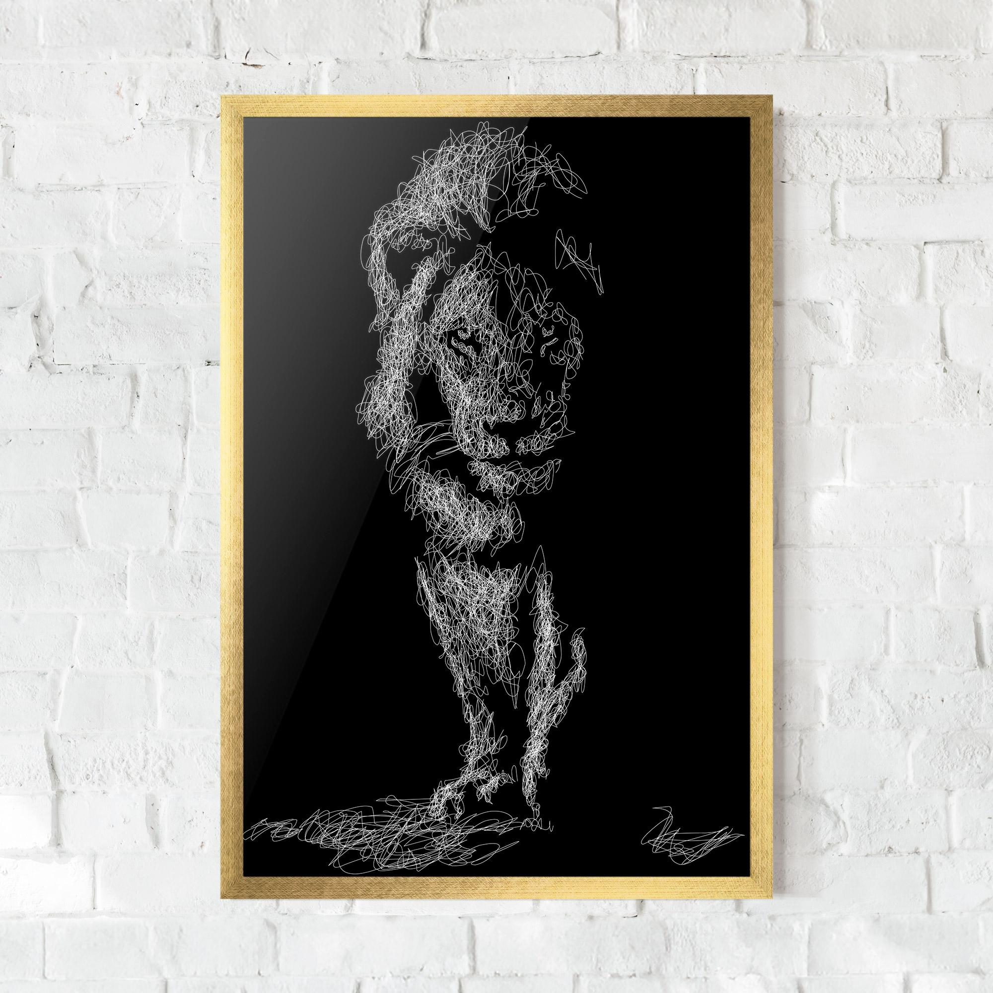 Рамкиран постер Lion Signature mockup 0