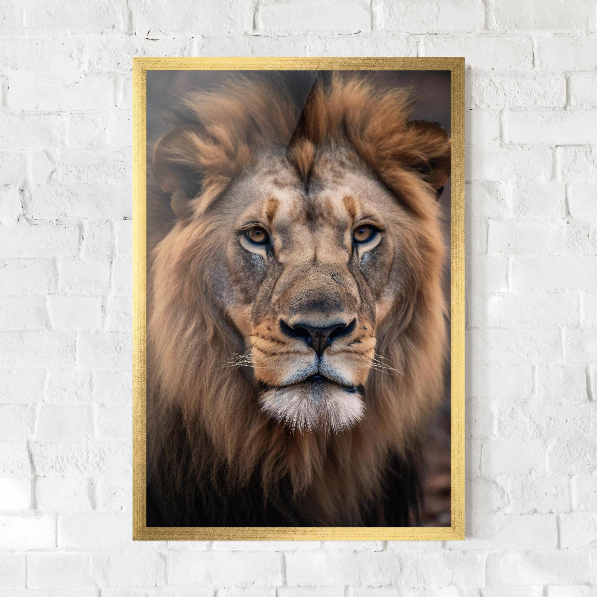 Рамкиран постер Wild Lion View mockup 0
