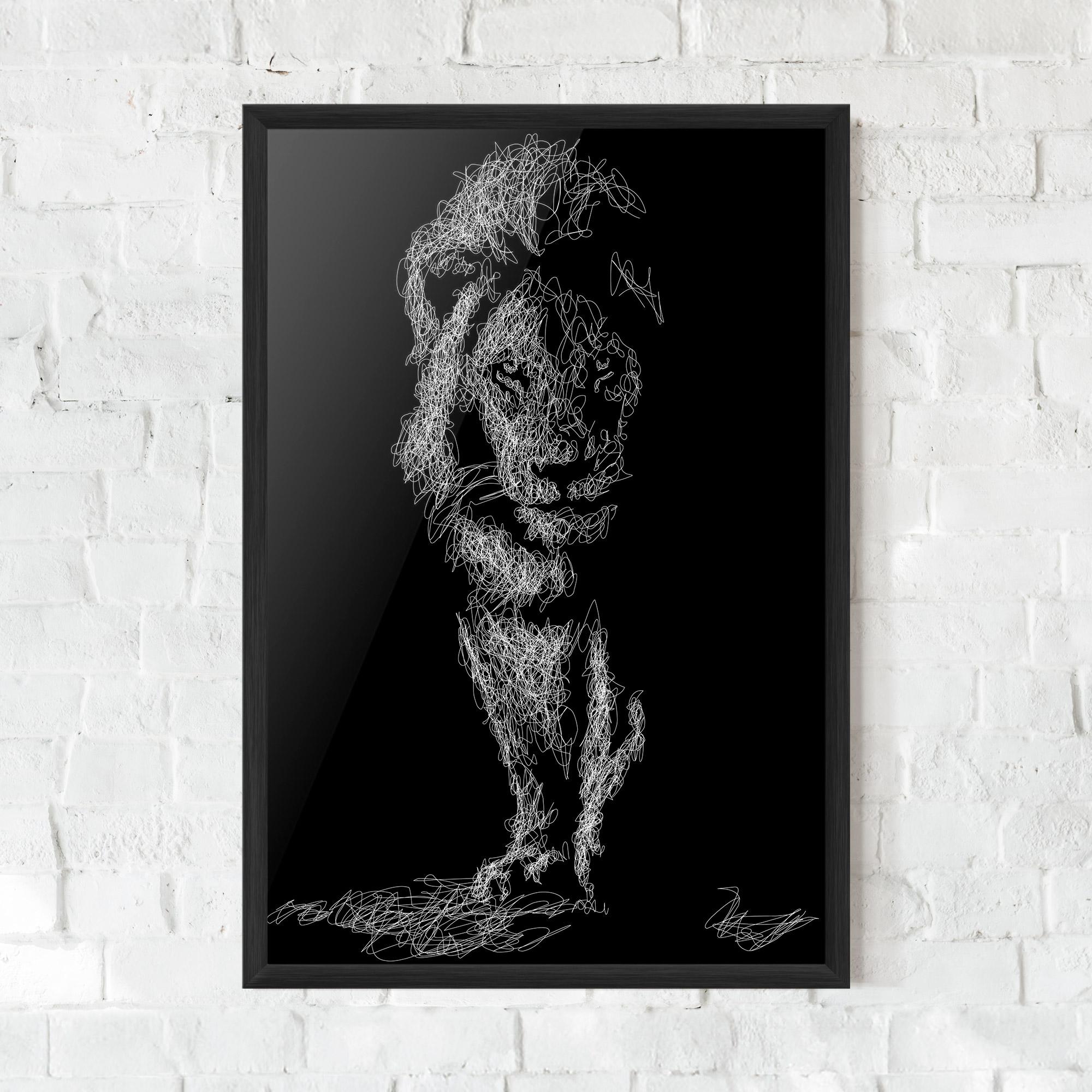 Рамкиран постер Lion Signature mockup 0