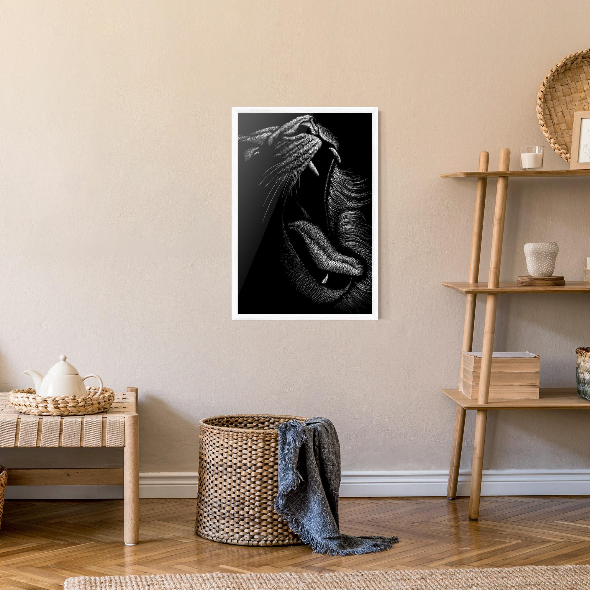 Рамкиран постер Lion Bite Line mockup 9