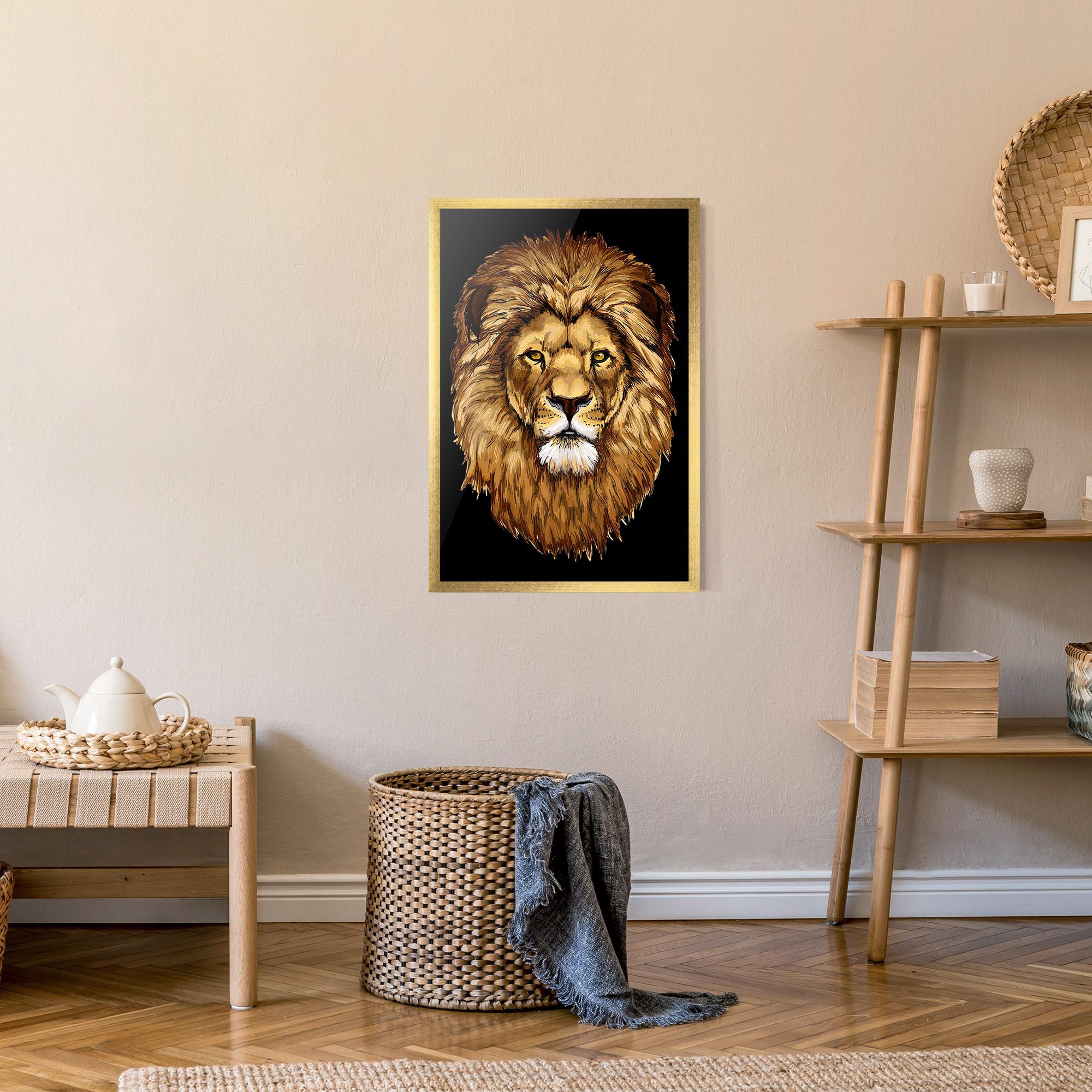 Рамкиран постер Lion Head mockup 9