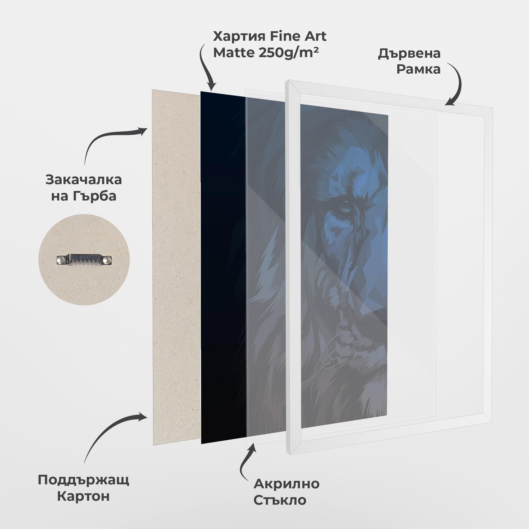 Рамкиран постер Blue Lion mockup 1