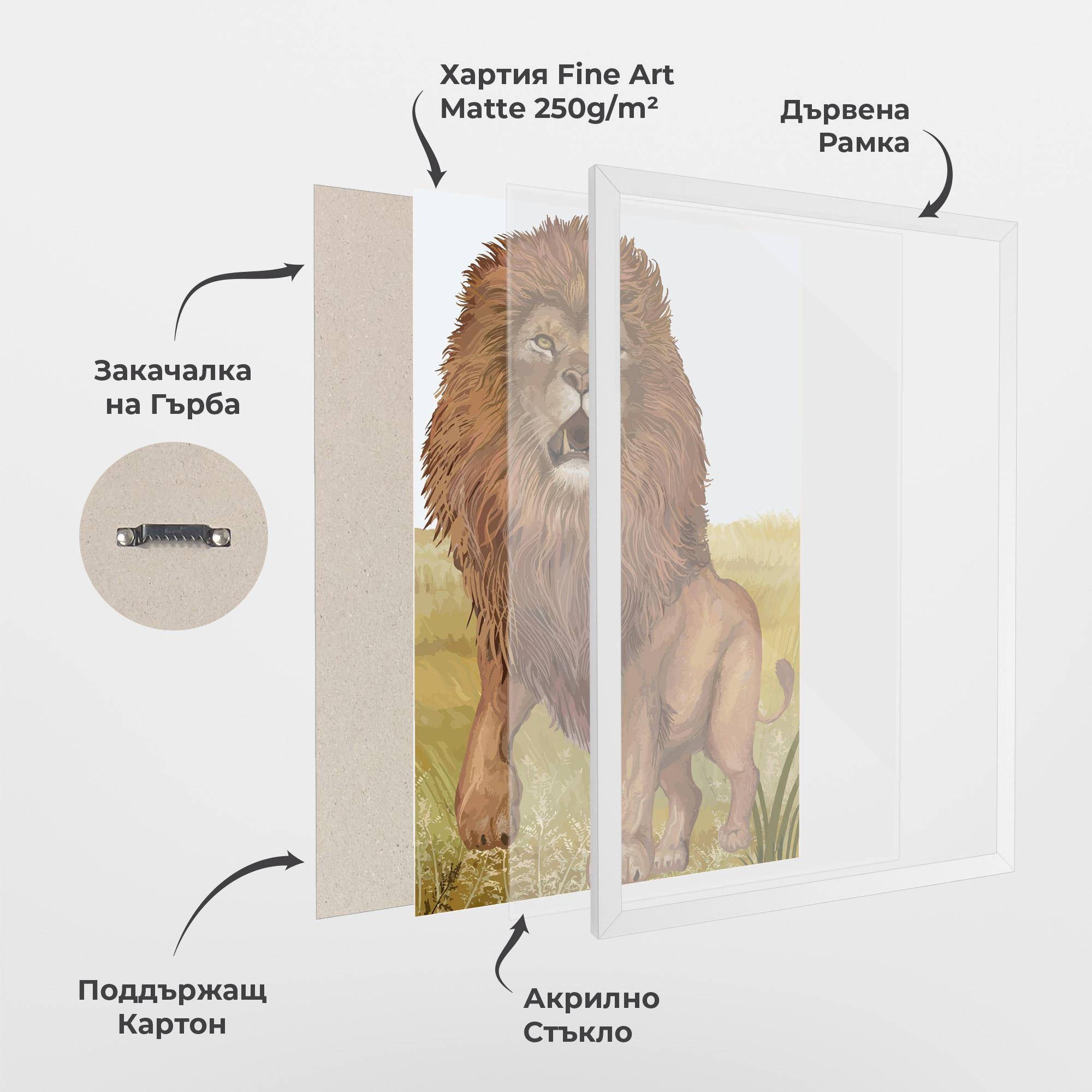 Рамкиран постер Wild Lion mockup 1