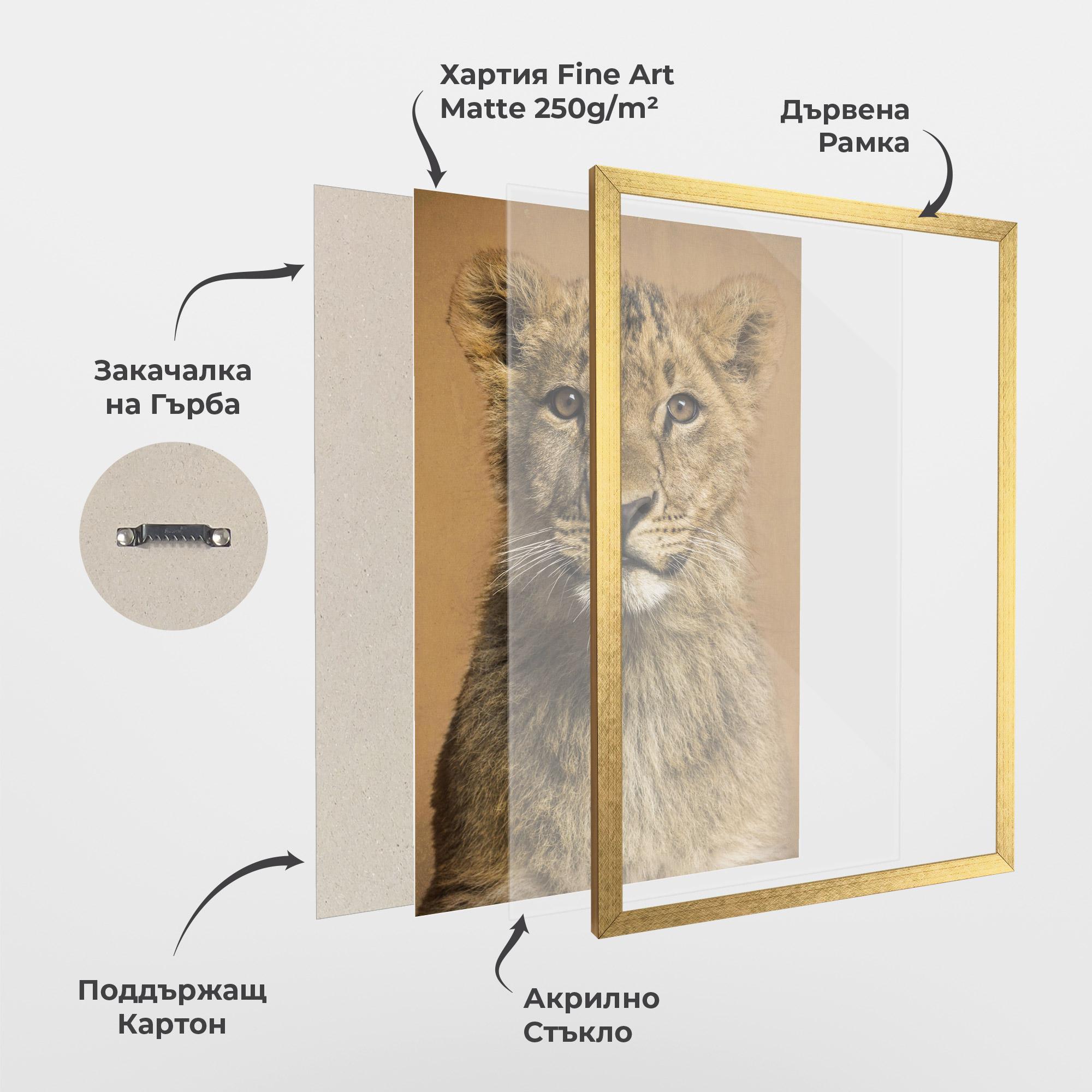 Рамкиран постер Baby Lion mockup 1