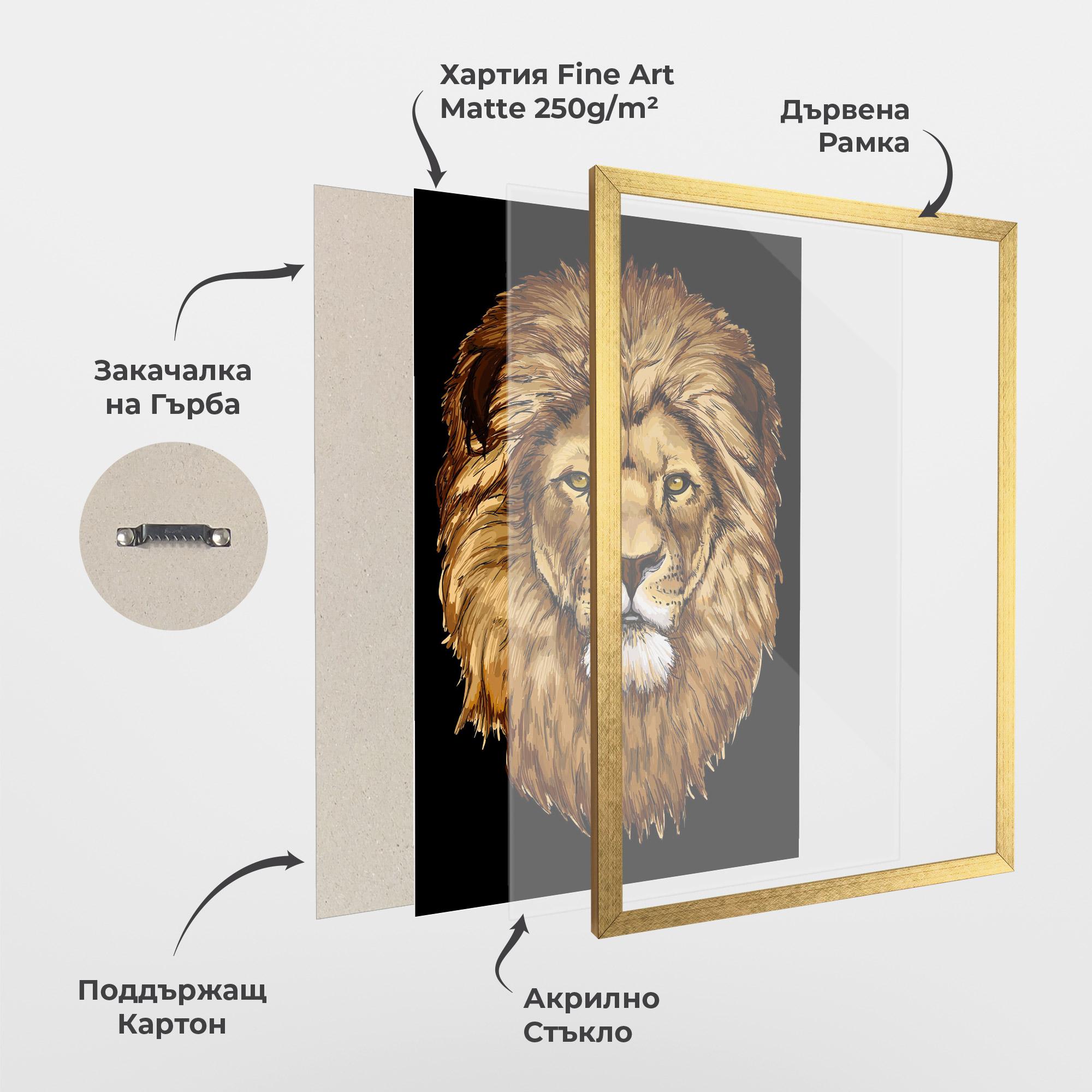 Рамкиран постер Lion Head mockup 1