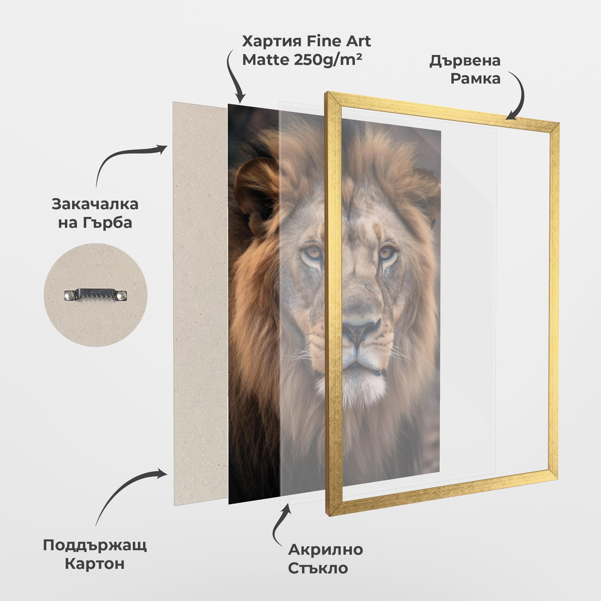 Рамкиран постер Wild Lion View mockup 1