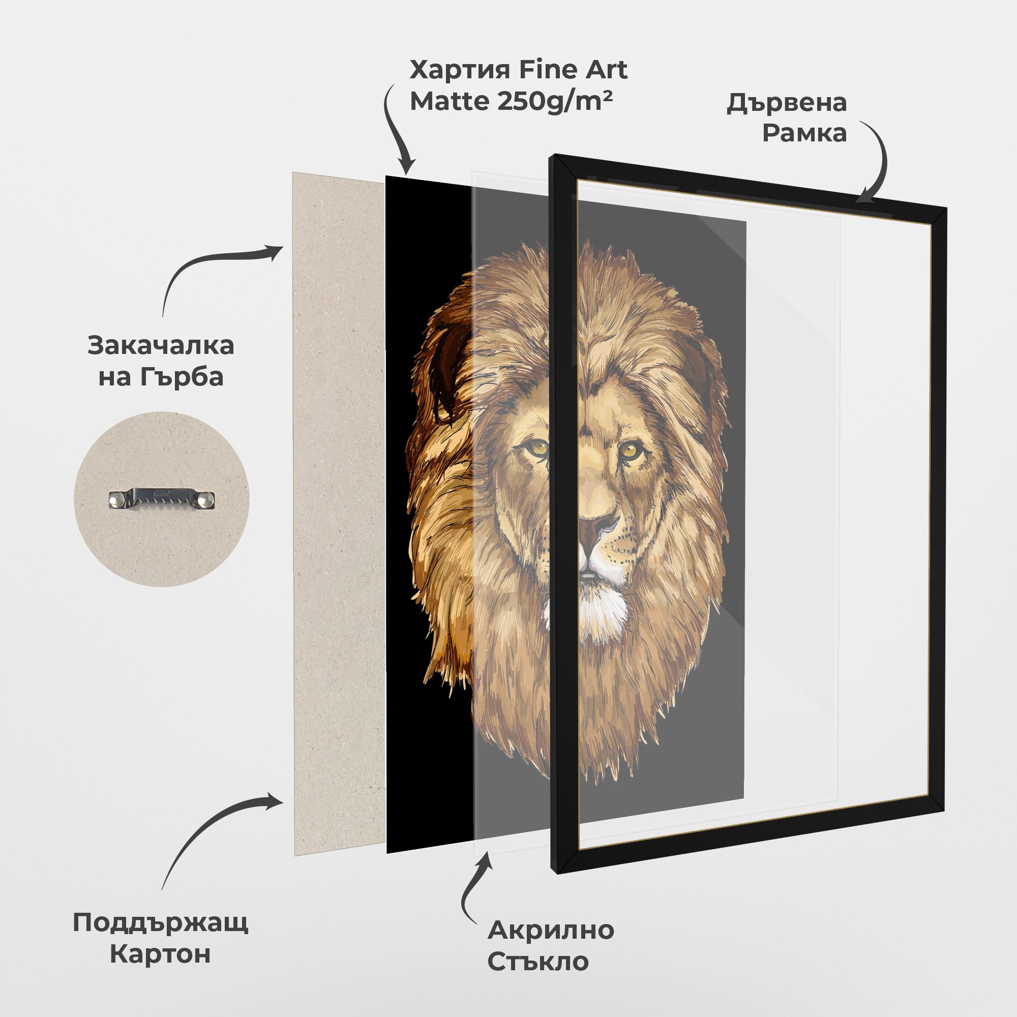 Рамкиран постер Lion Head mockup 1