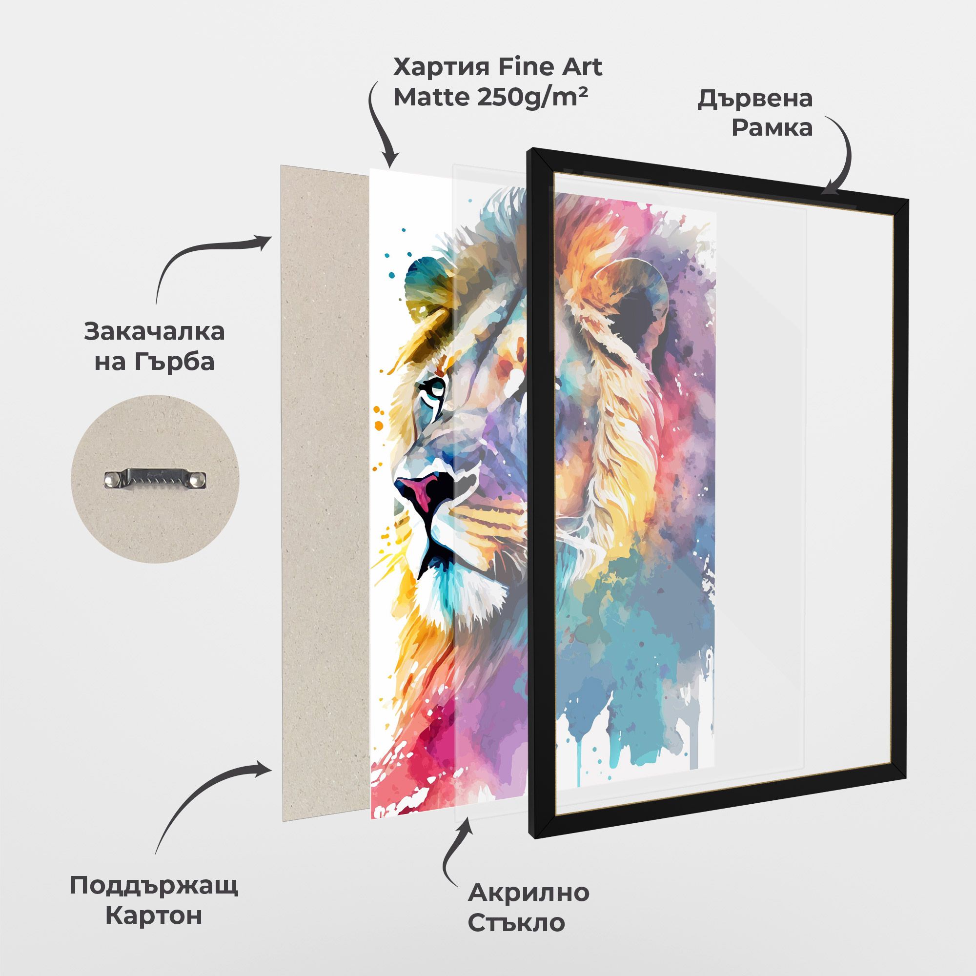 Vibrant Color Lion mockup 1