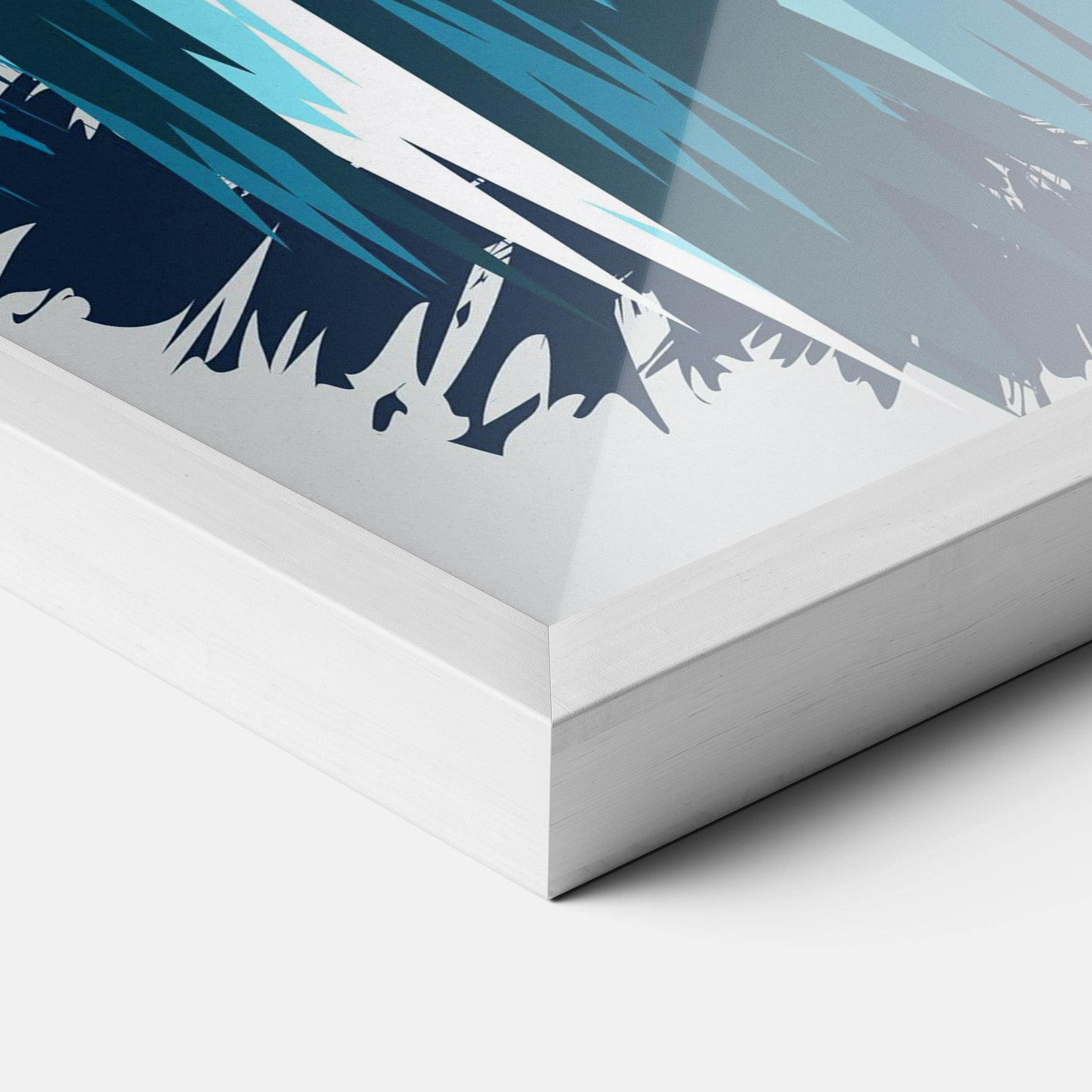 Рамкиран постер Blue Lion Head mockup 3