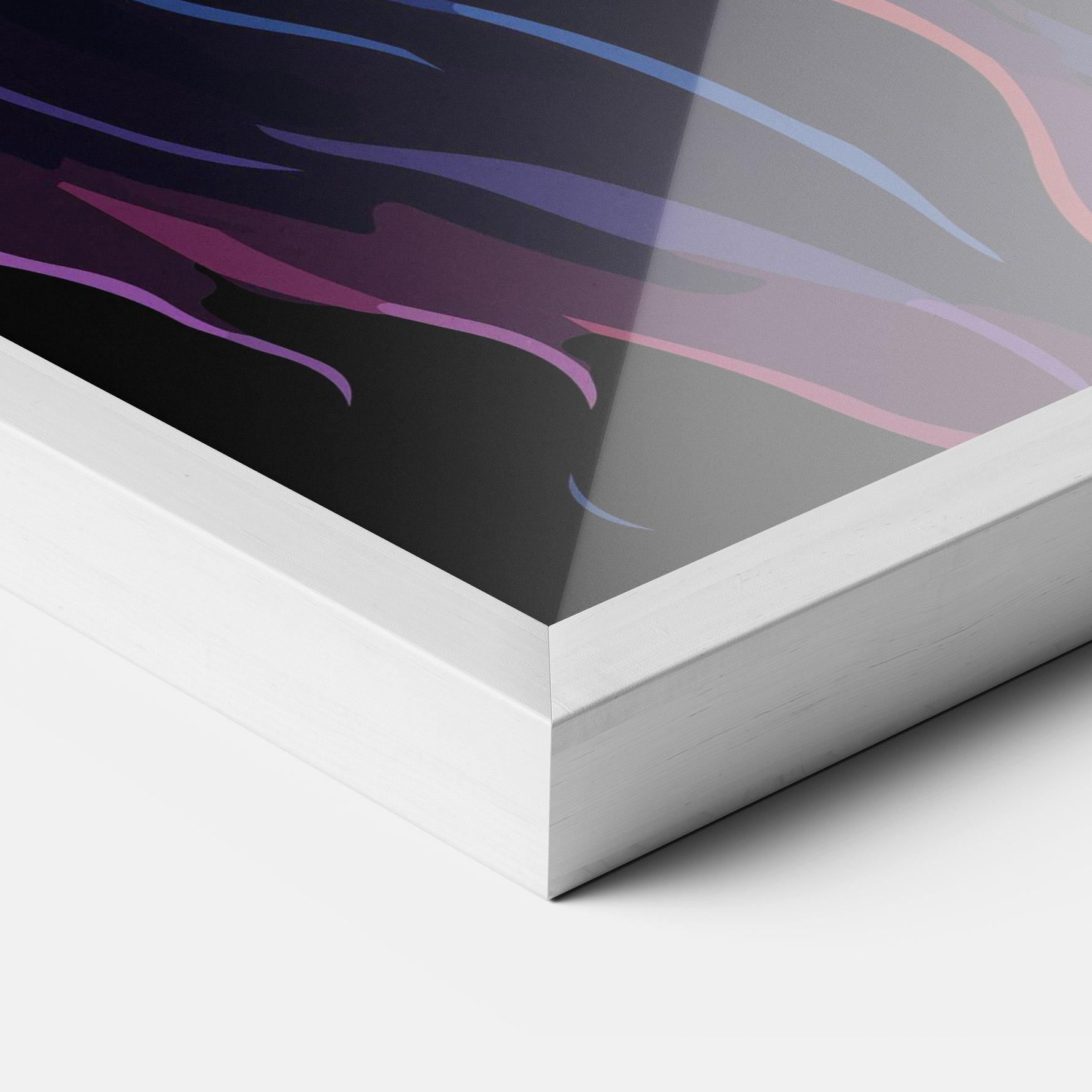 Рамкиран постер Colorful Lion On Black mockup 3