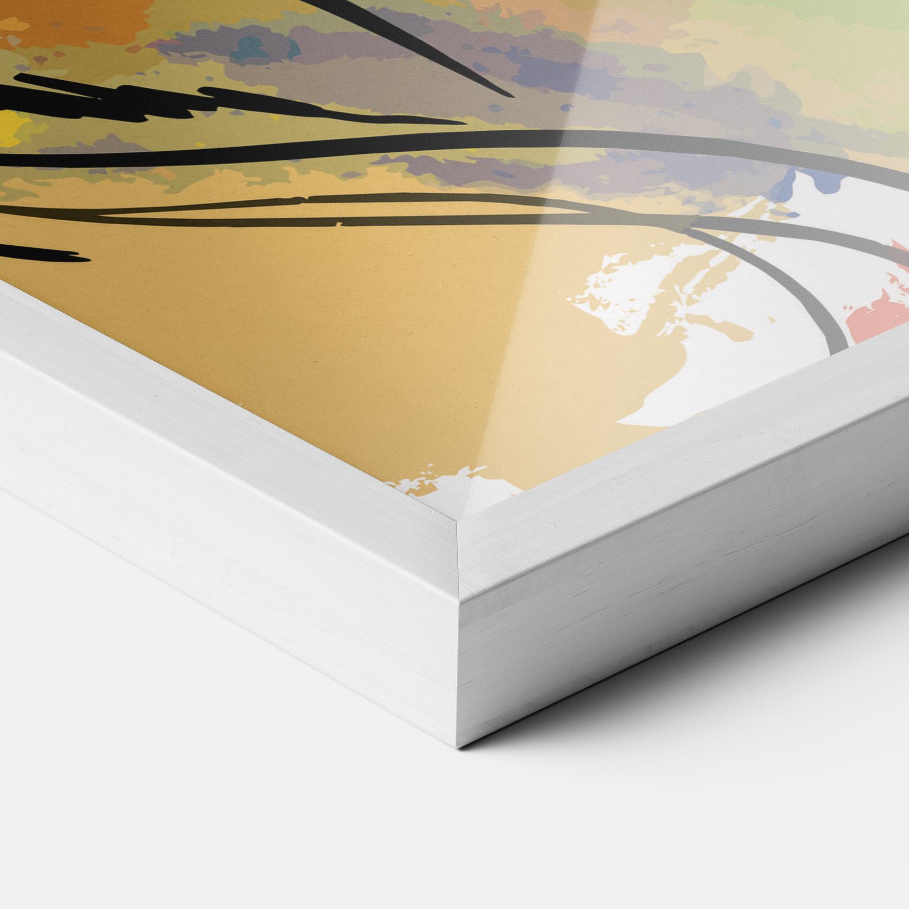 Рамкиран постер Drawn Lion mockup 3