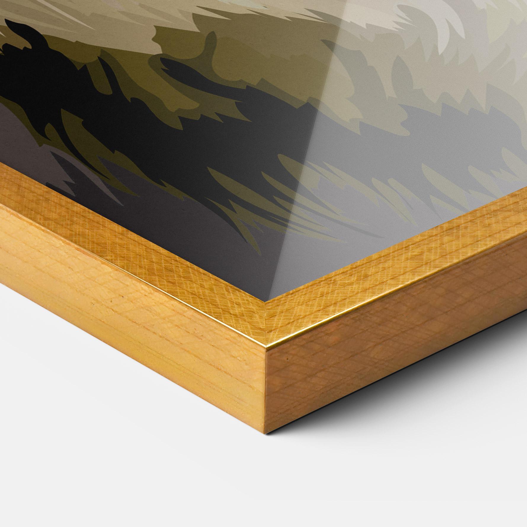 Рамкиран постер Beautiful Lion Art mockup 3