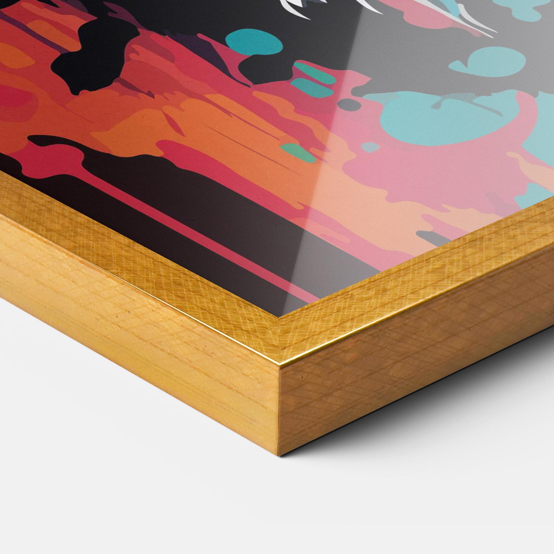 Рамкиран постер Blue Green Lion mockup 3