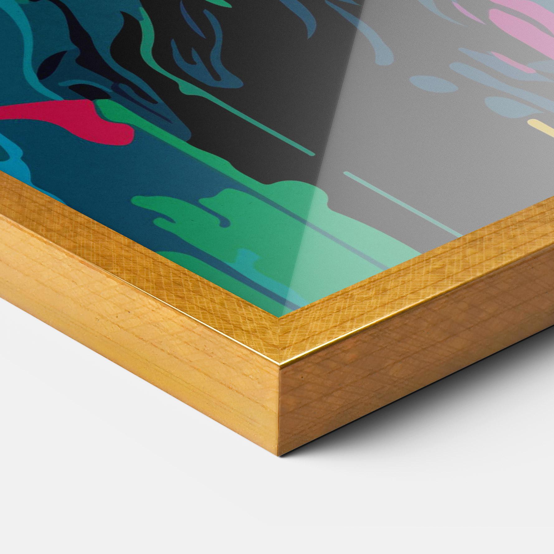 Рамкиран постер Lion Splash mockup 3