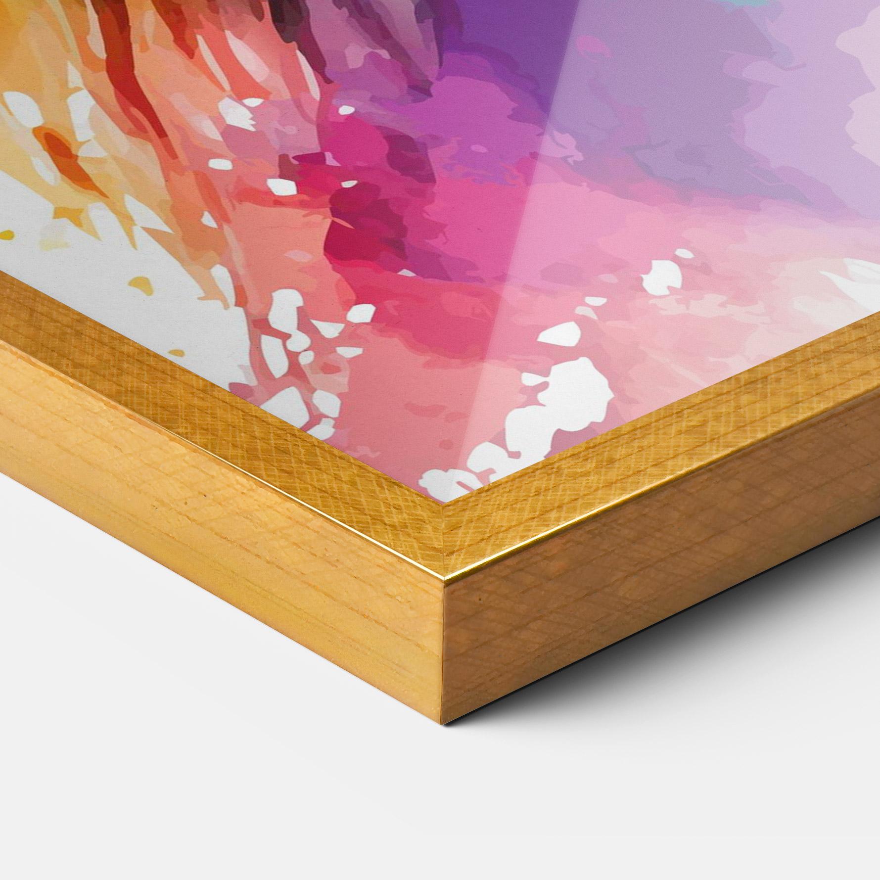 Рамкиран постер Vibrant Color Lion mockup 3