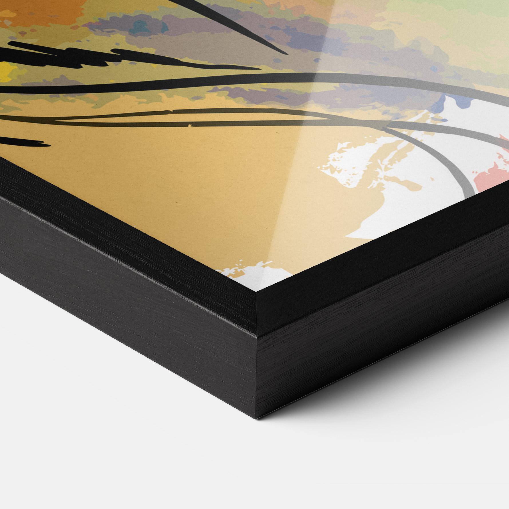 Рамкиран постер Drawn Lion mockup 3