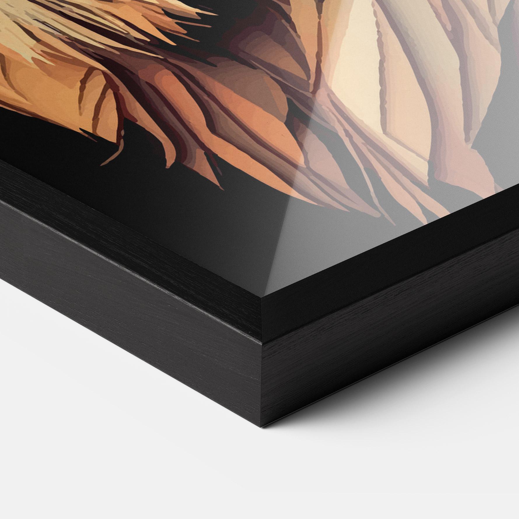 Рамкиран постер Orange Mix Lion mockup 3