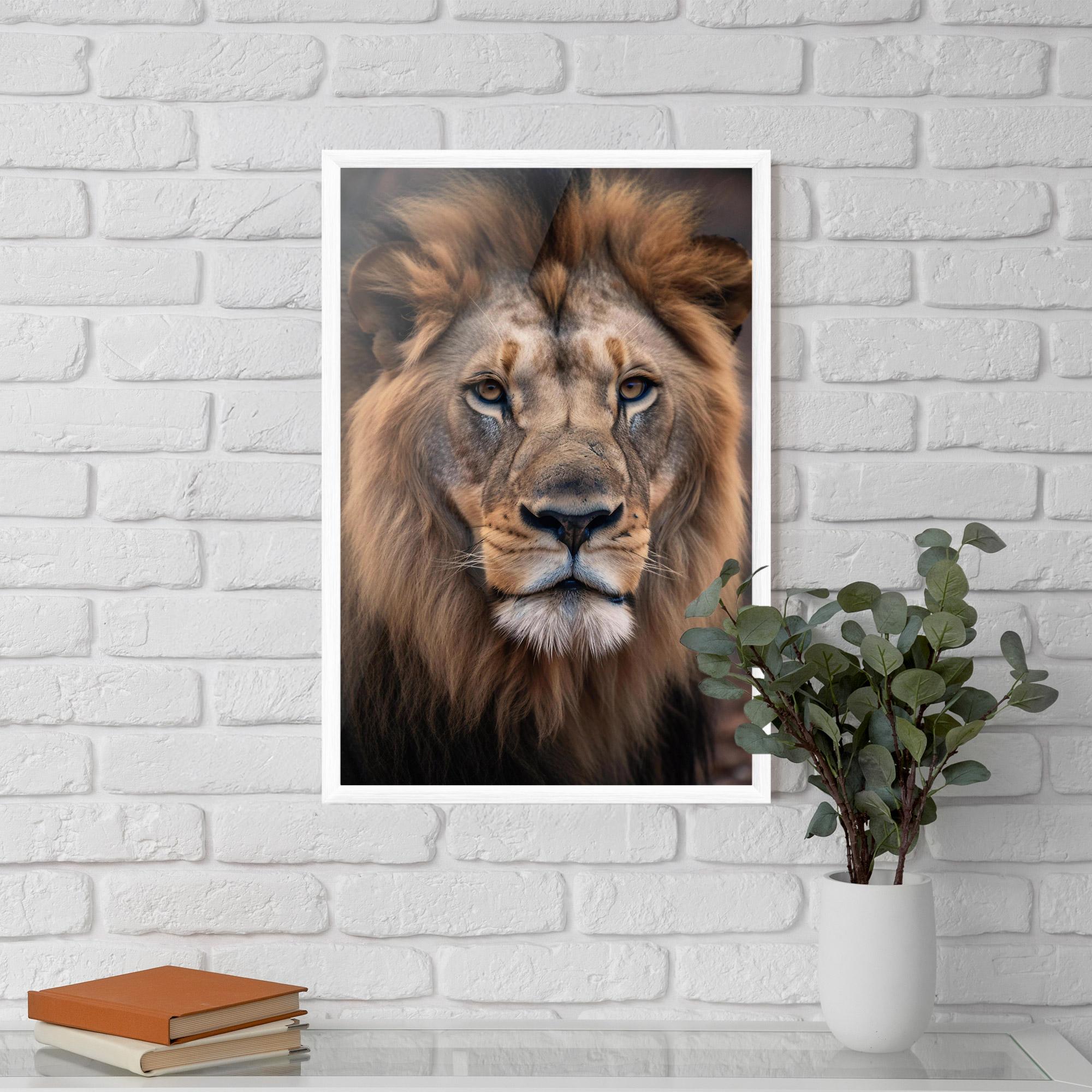 Рамкиран постер Wild Lion View mockup 5