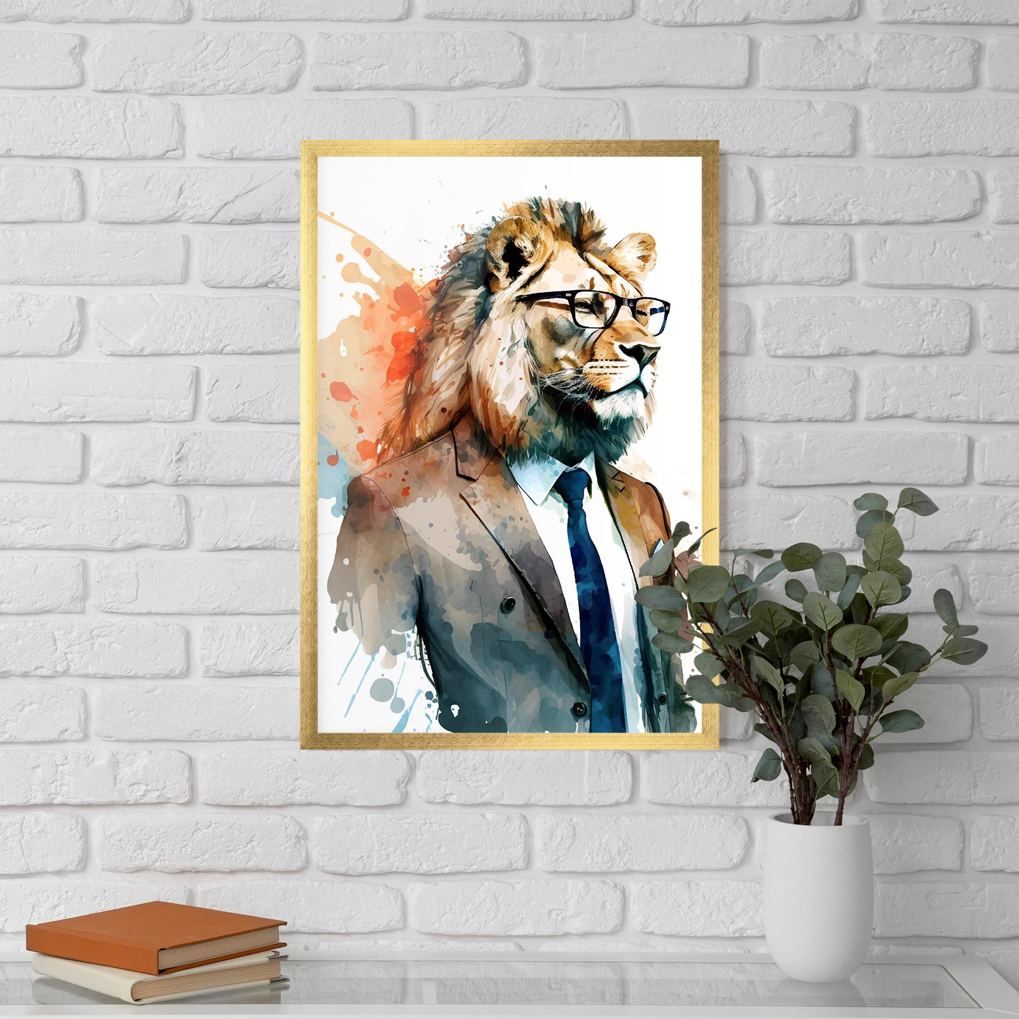 Рамкиран постер Brown Suit Lion mockup 5