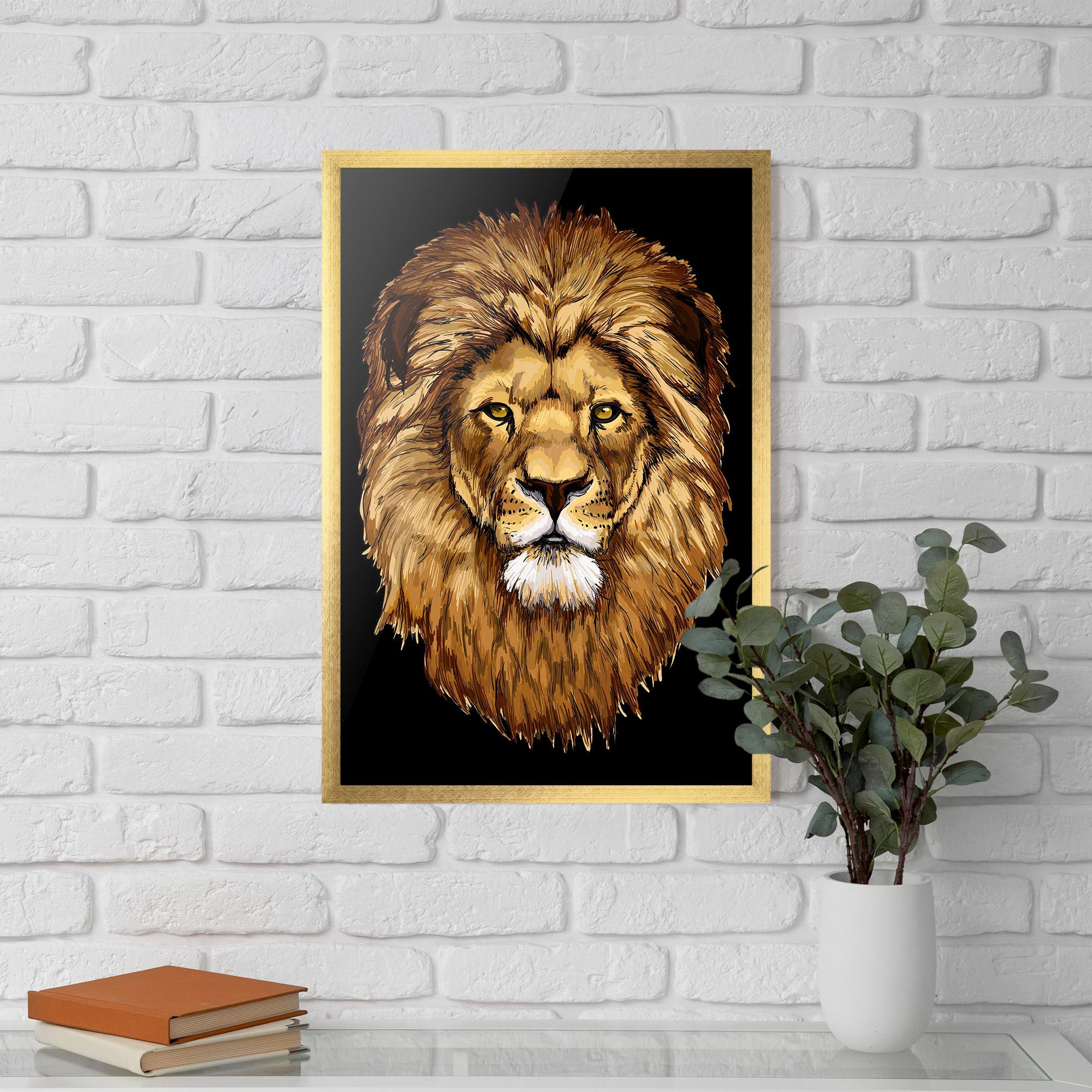 Рамкиран постер Lion Head mockup 5