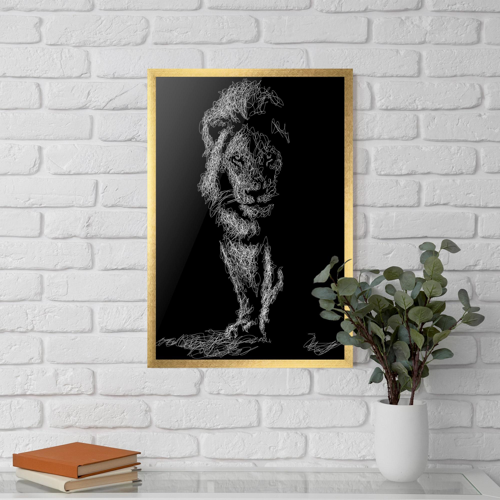 Рамкиран постер Lion Signature mockup 5