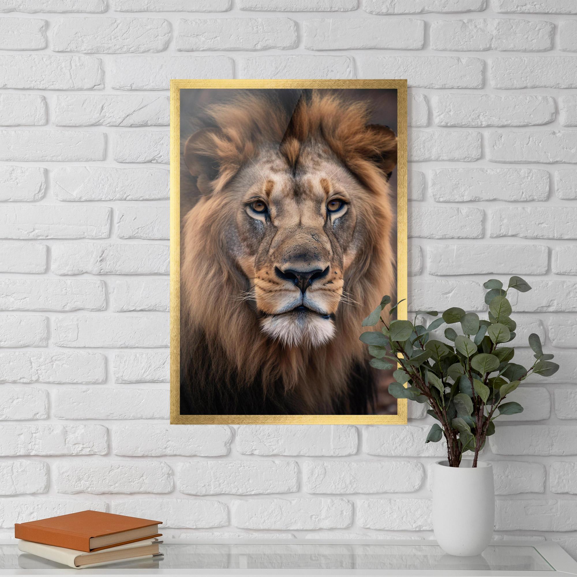 Рамкиран постер Wild Lion View mockup 5