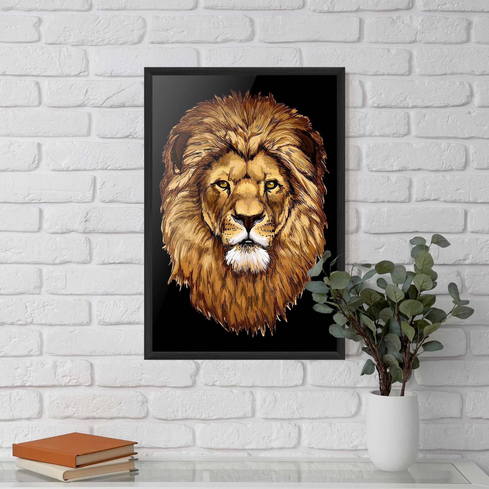 Рамкиран постер Lion Head mockup 5