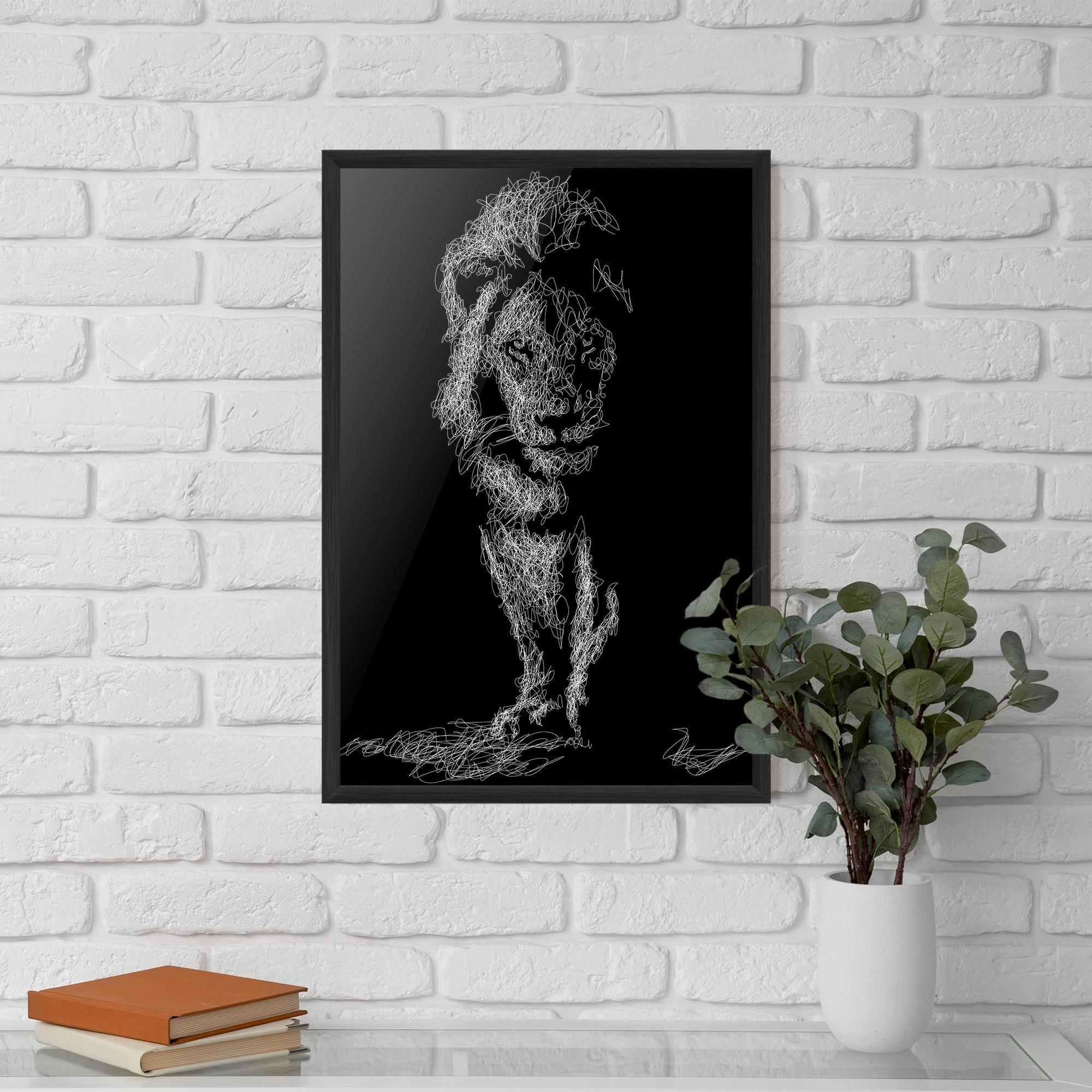 Рамкиран постер Lion Signature mockup 5