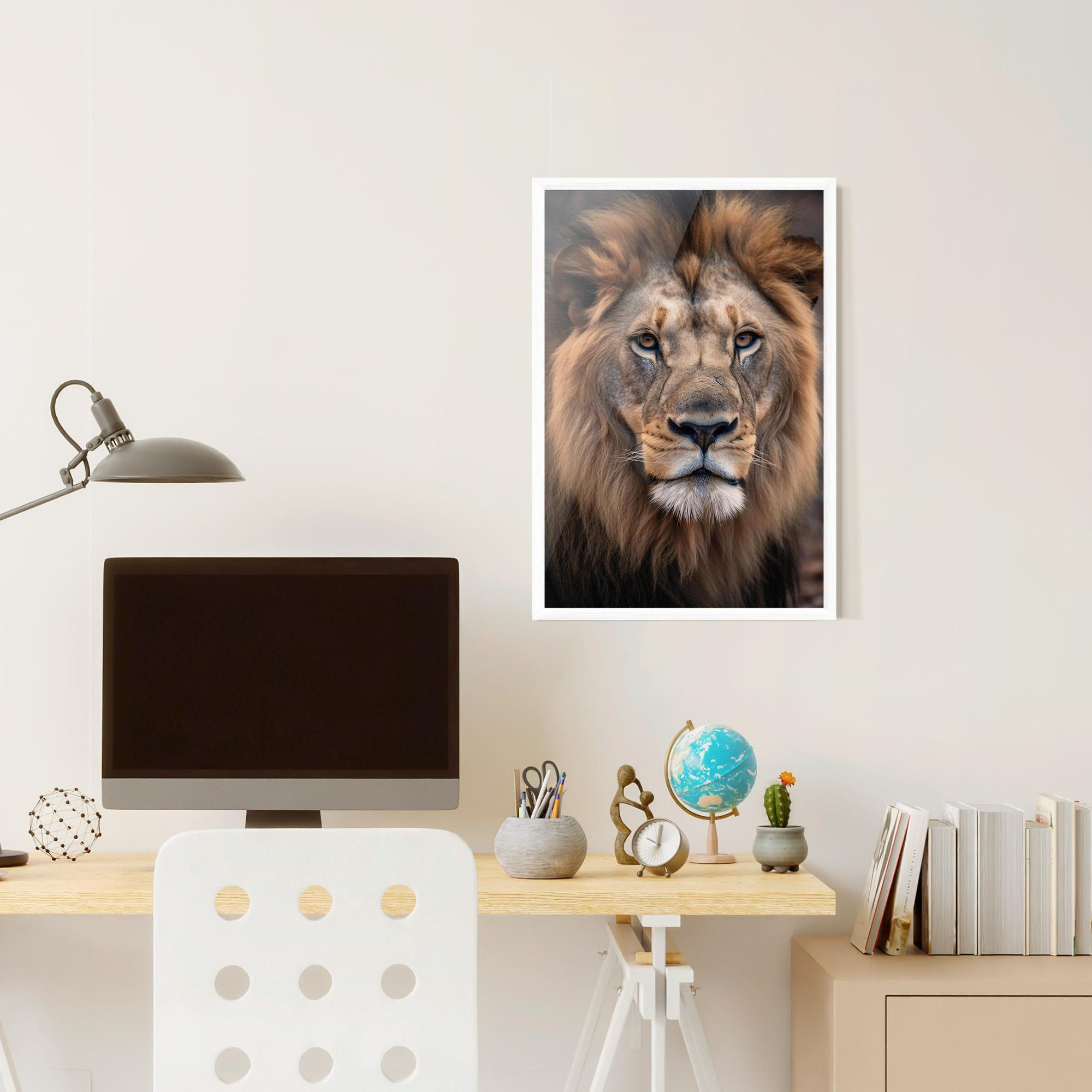 Рамкиран постер Wild Lion View mockup 6