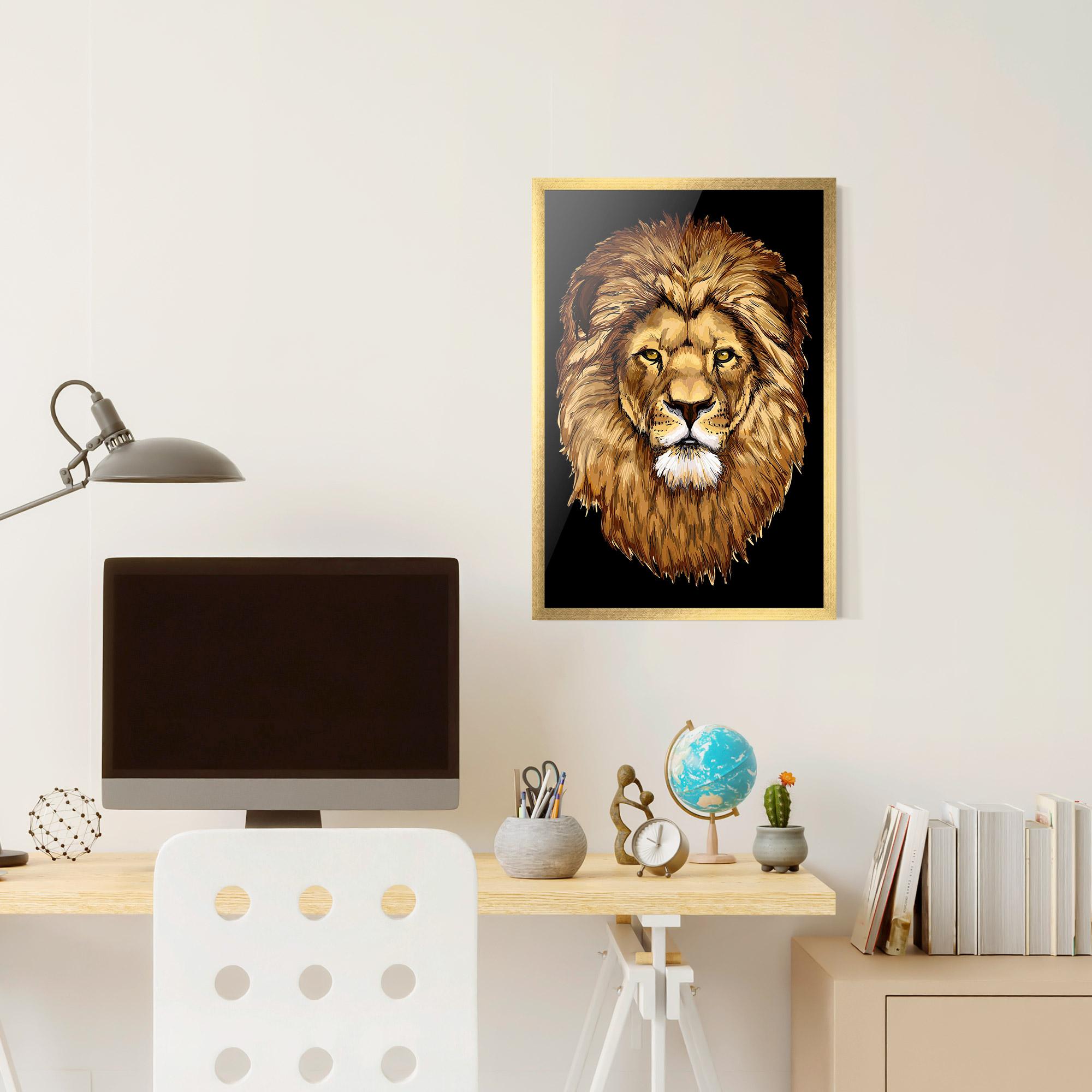 Рамкиран постер Lion Head mockup 6
