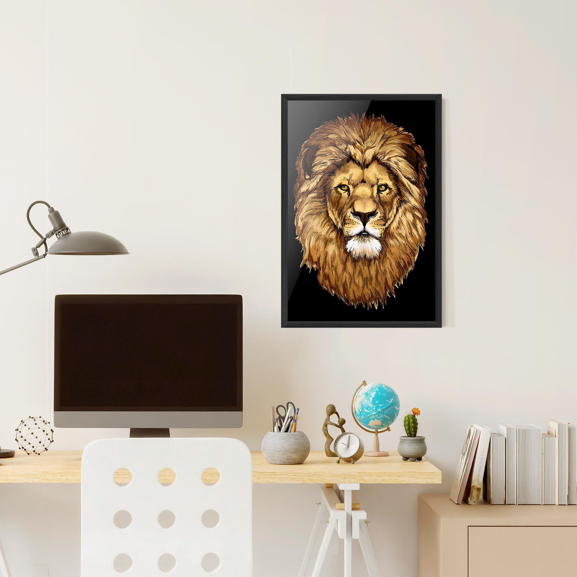Рамкиран постер Lion Head mockup 6