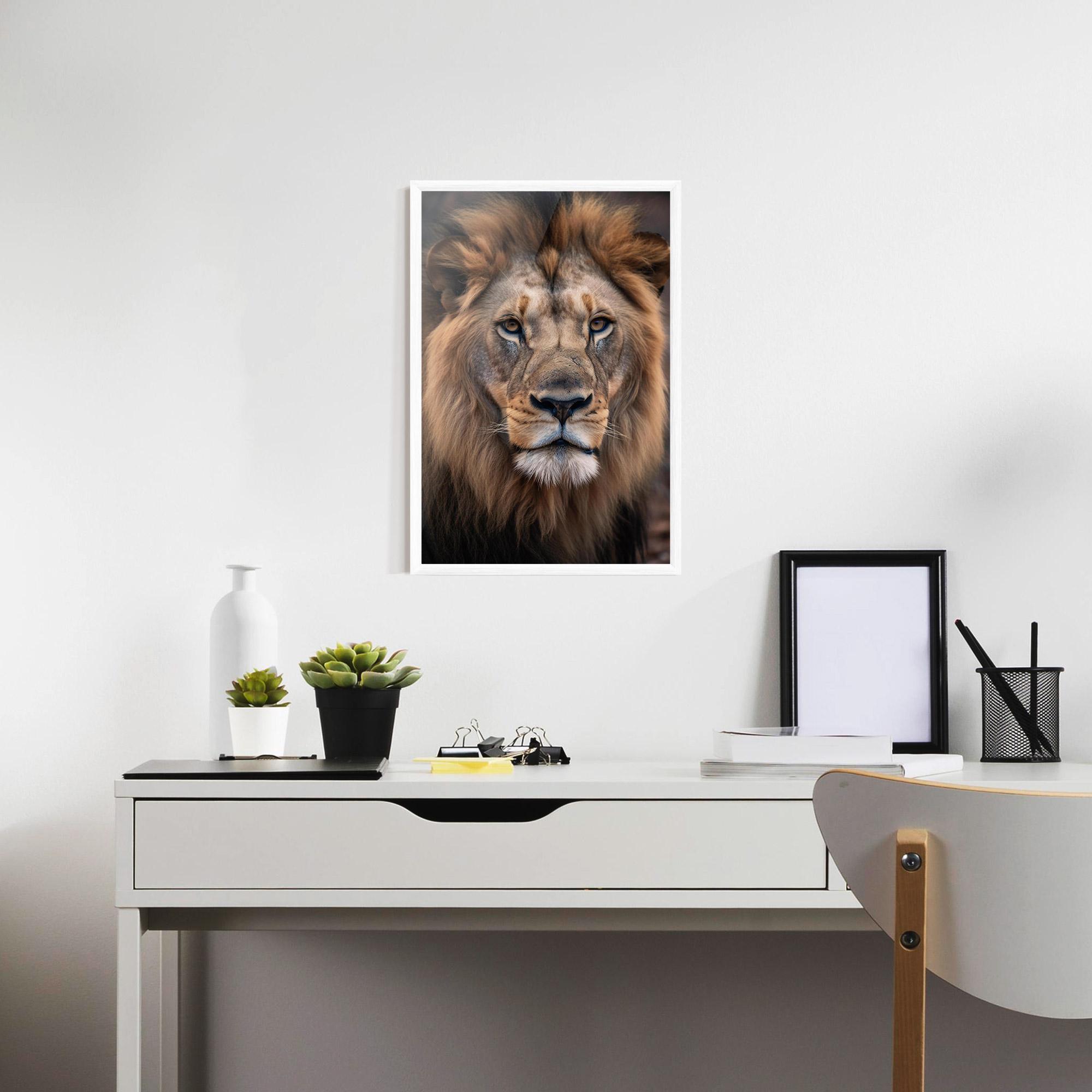 Рамкиран постер Wild Lion View mockup 7