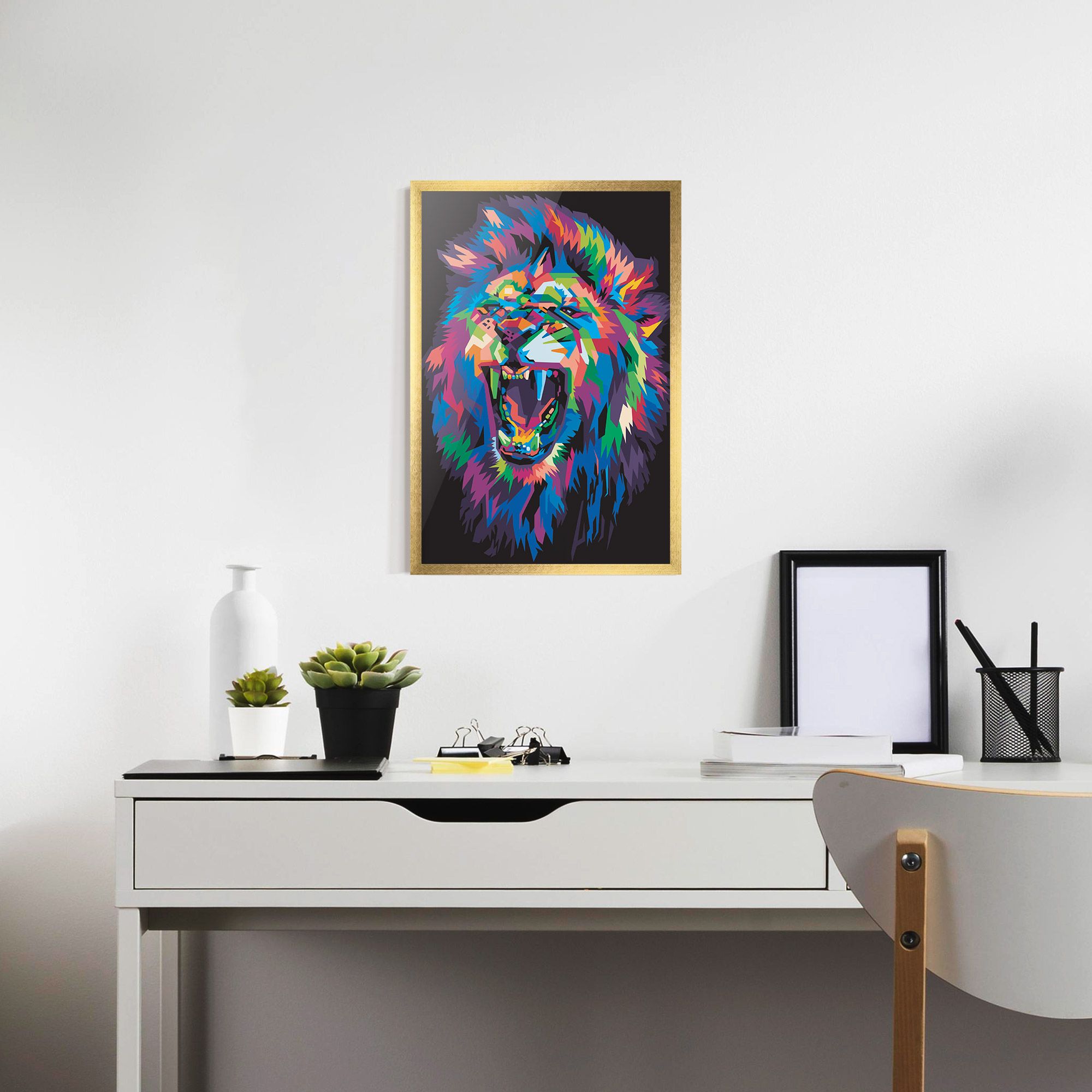 Colorful Lion Head mockup 7